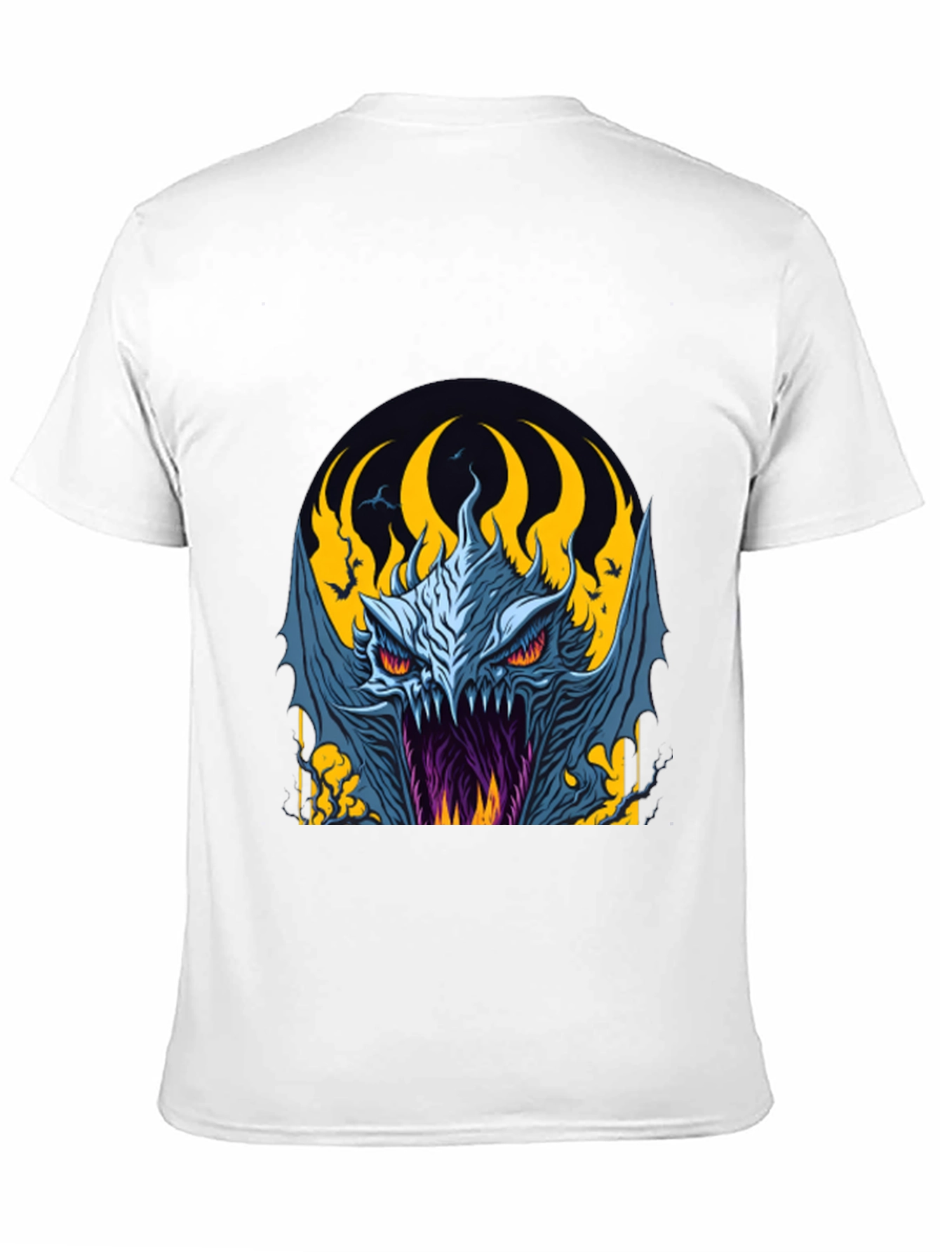 Fiery Monster Graphic Tee - Dark Fantasy Style