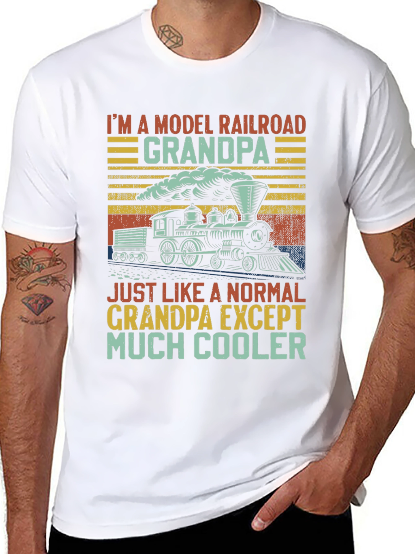 Model Railroad Grandpa T-Shirt - Much Cooler