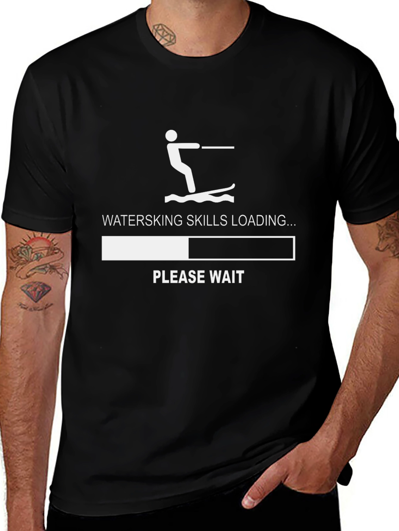 Waterskiing Skills Loading T-Shirt - Funny Summer Tee