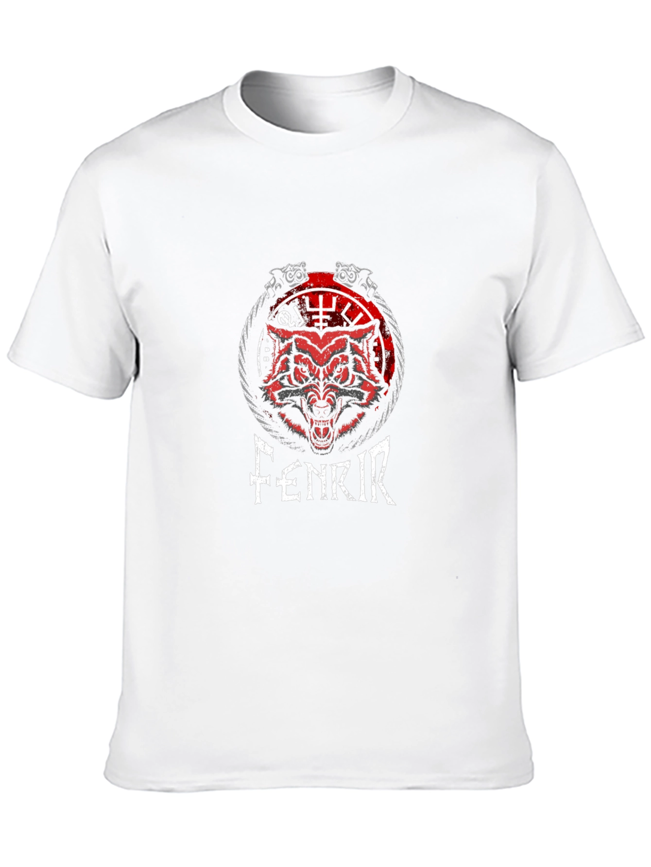 Fenrir Wolf Norse Viking T-Shirt - Black