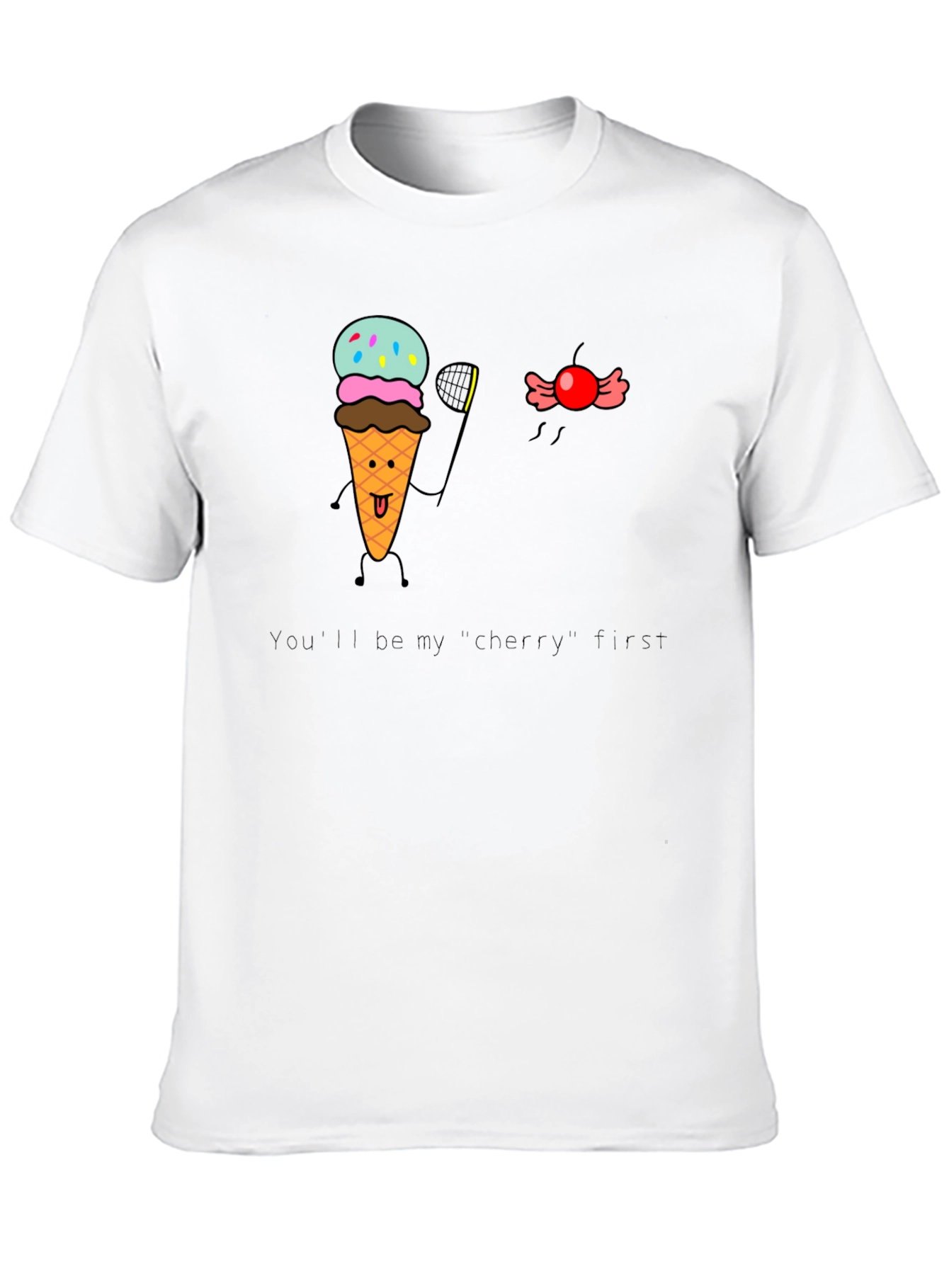 Funny Ice Cream & Cherry T-Shirt