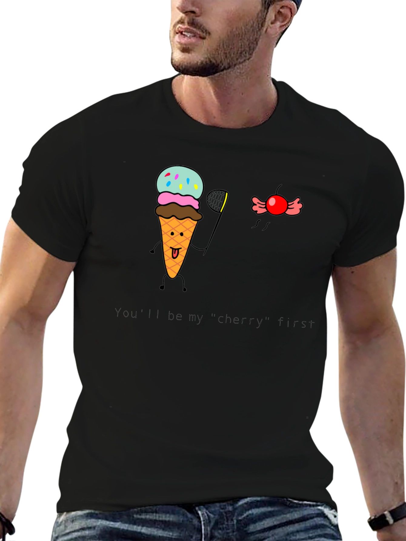 Funny Ice Cream & Cherry T-Shirt