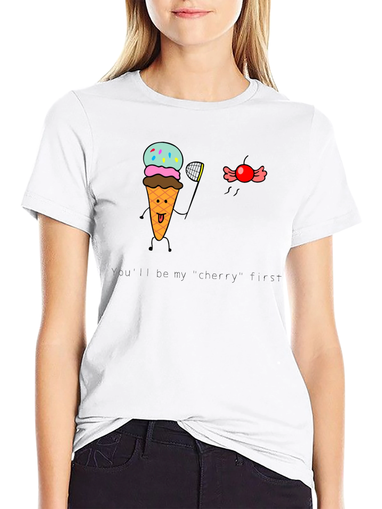 Funny Ice Cream & Cherry T-Shirt