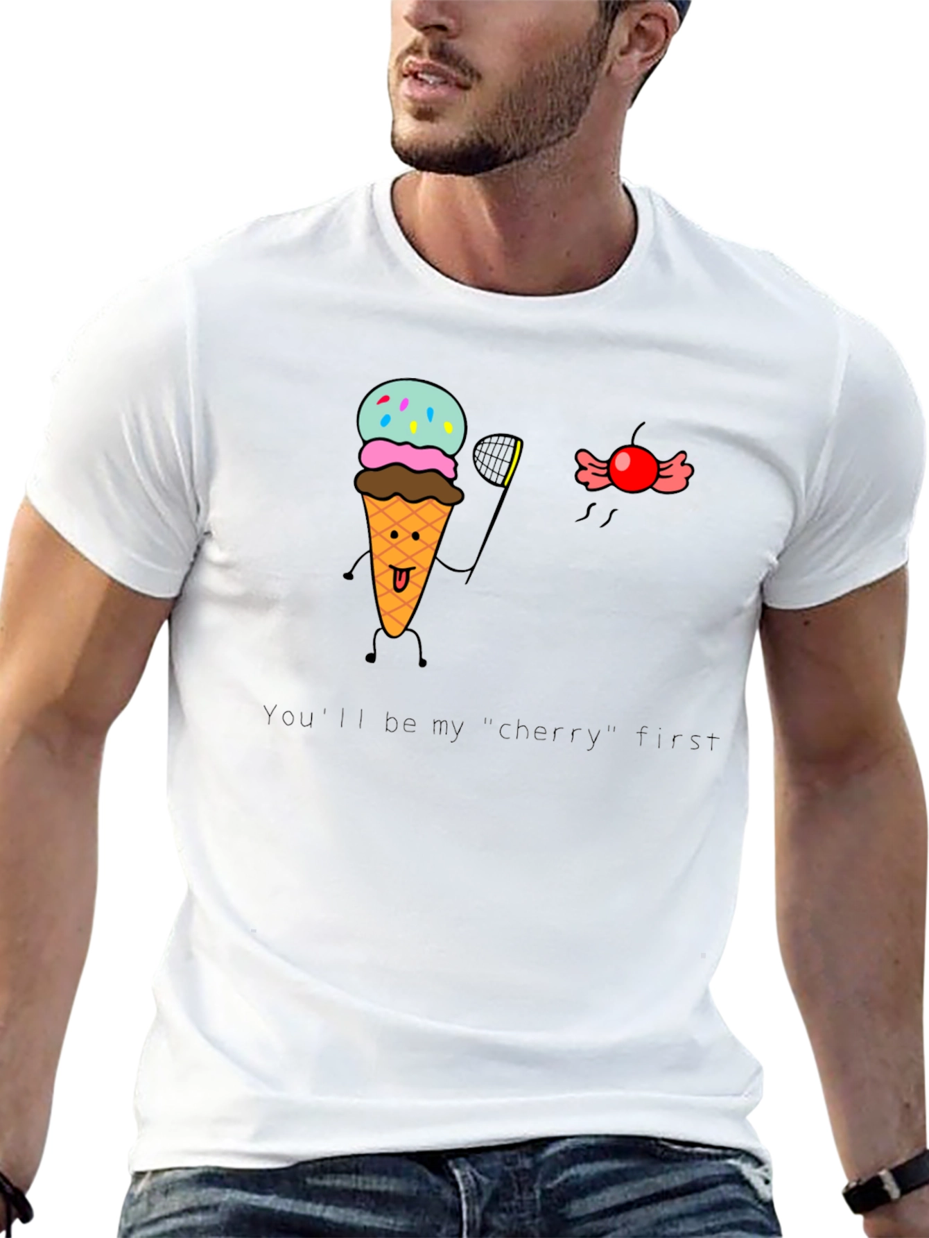 Funny Ice Cream & Cherry T-Shirt