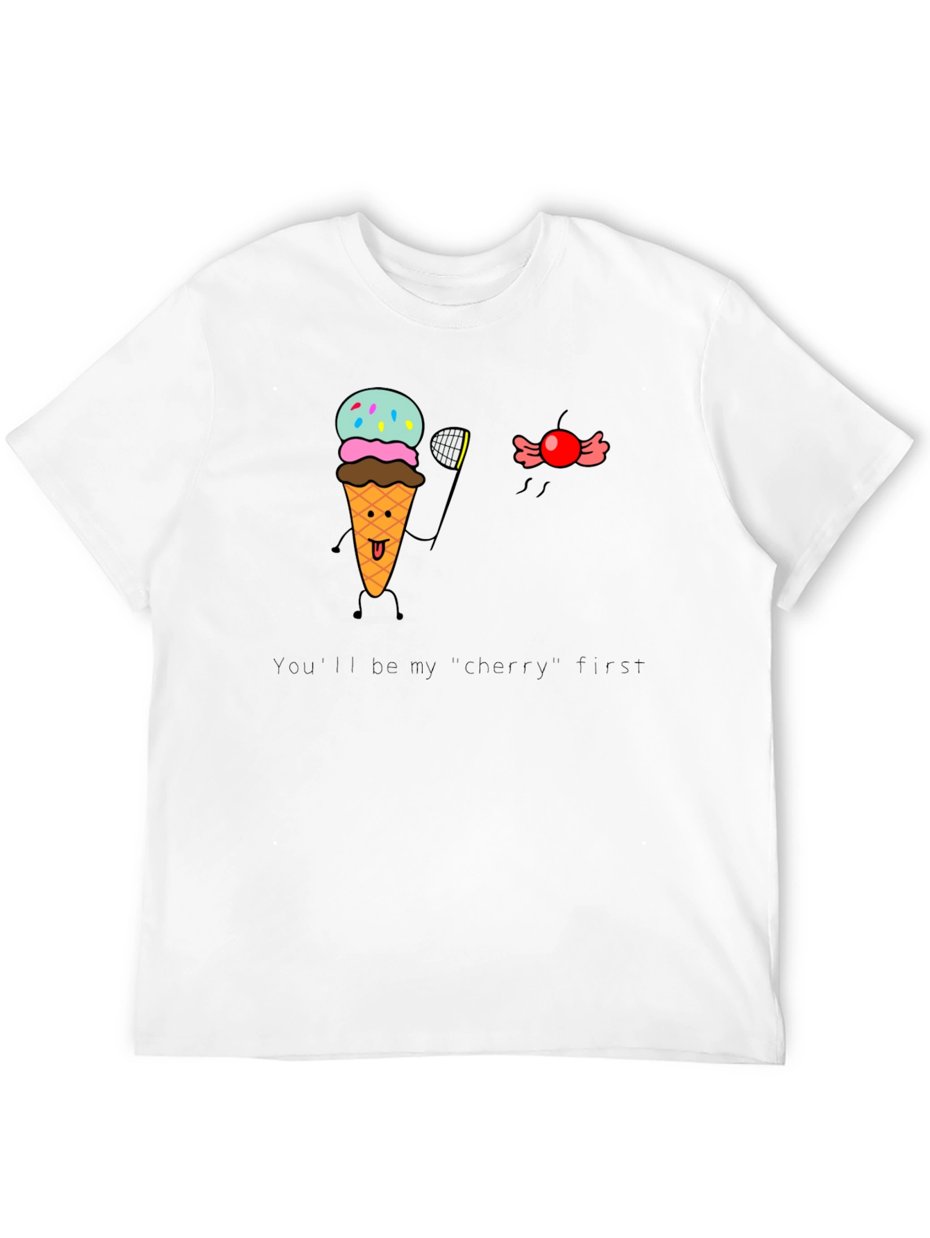 Funny Ice Cream & Cherry T-Shirt