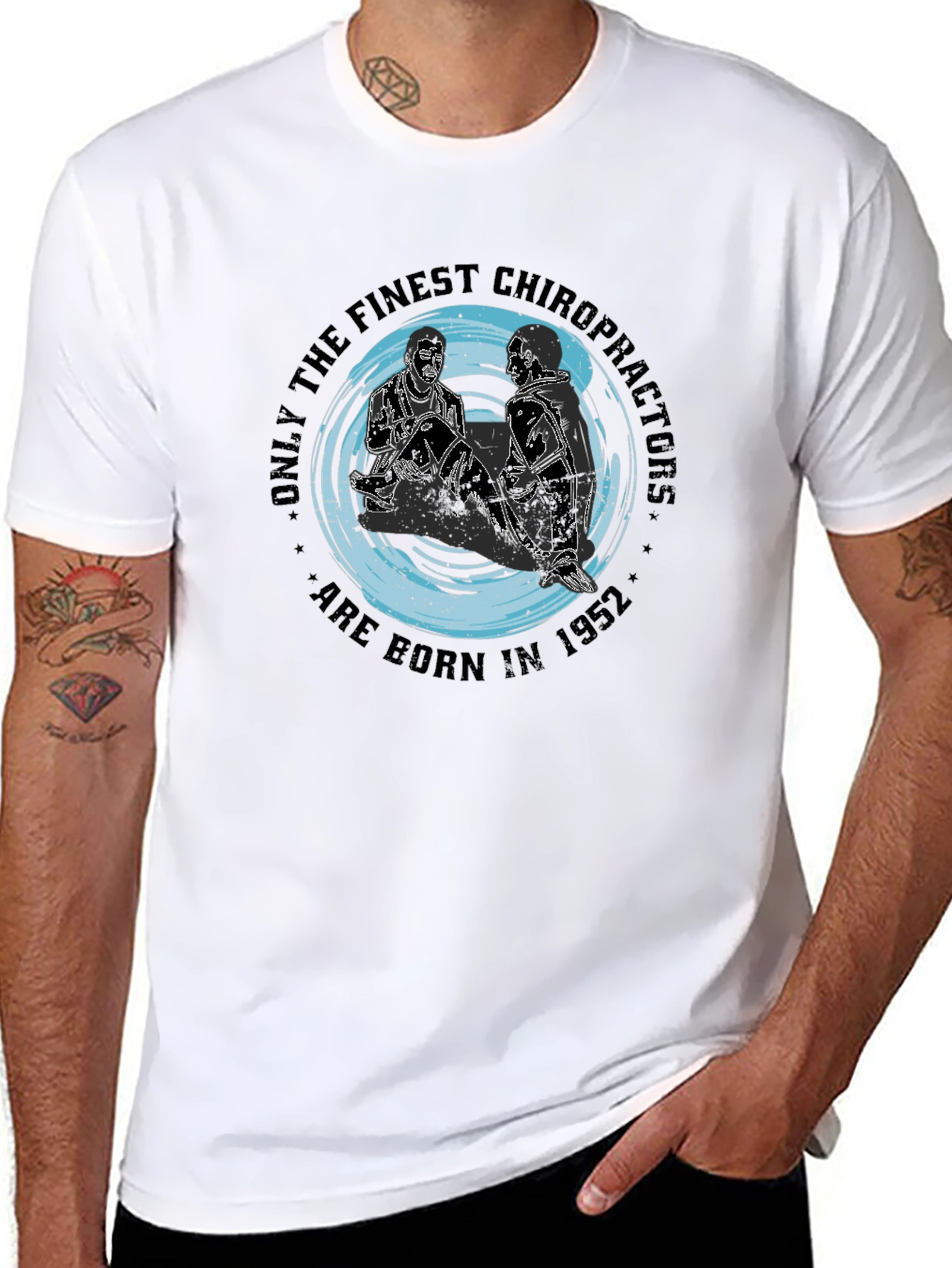 Finest Chiropractors Born in 1952 Black T-Shirt