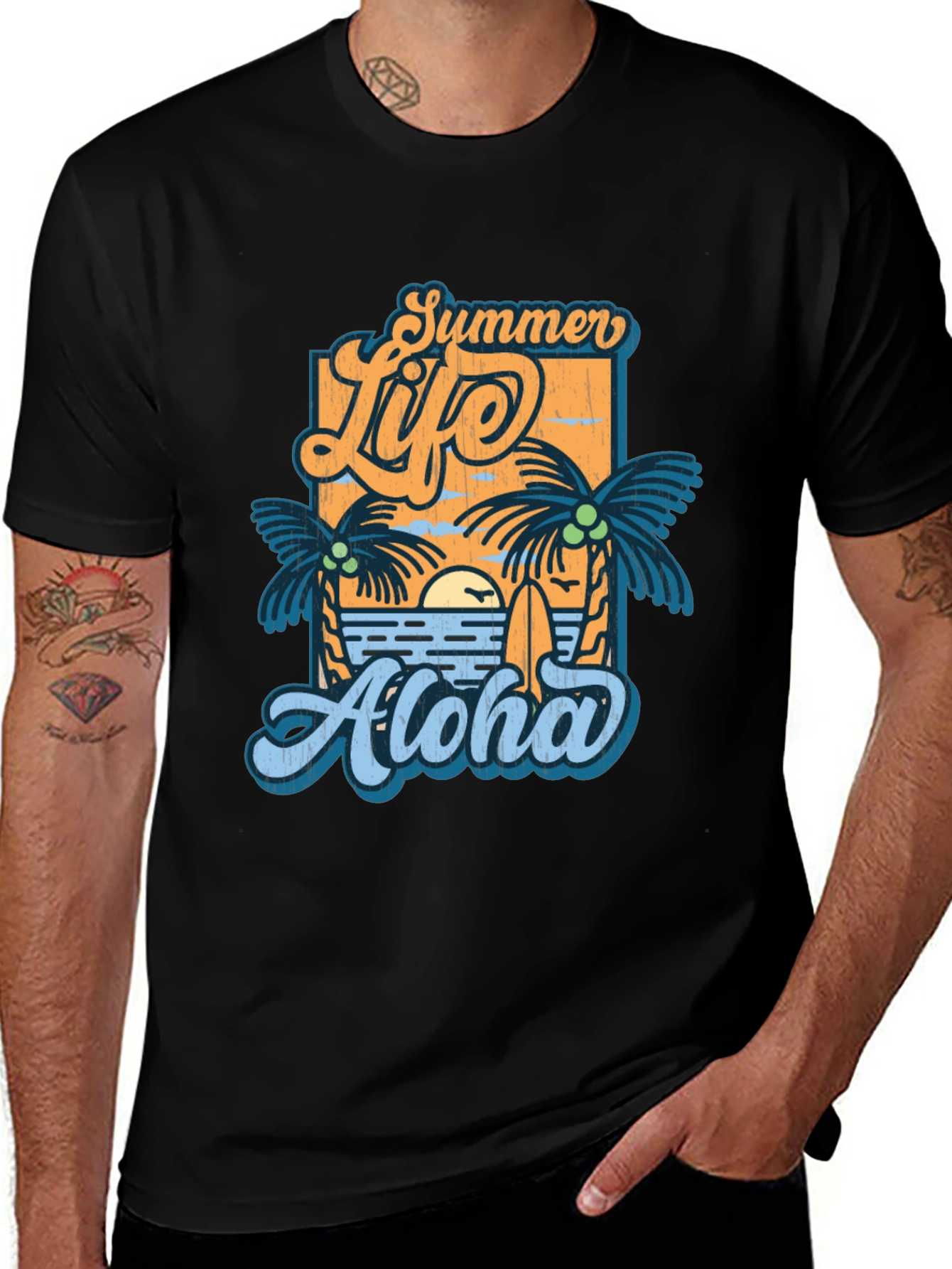 Summer Life Aloha Graphic T-Shirt - Tropical Vibe