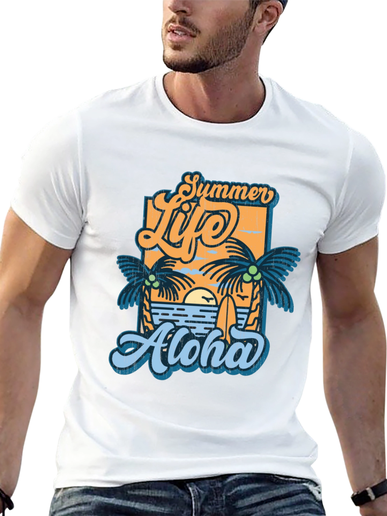 Summer Life Aloha Graphic T-Shirt - Tropical Vibe
