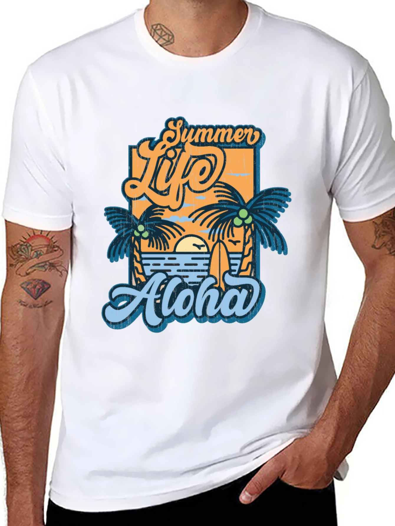 Summer Life Aloha Graphic T-Shirt - Tropical Vibe