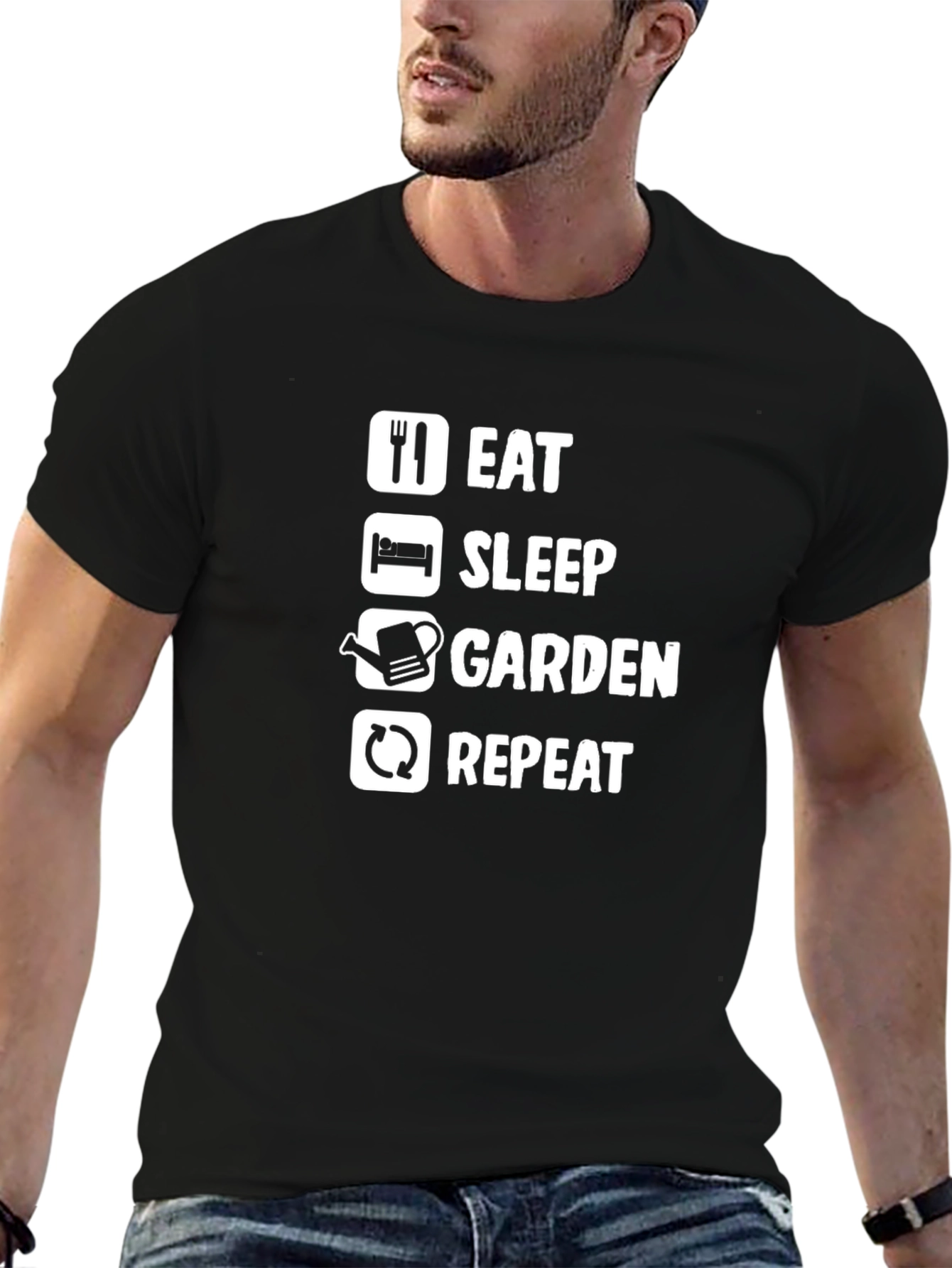 Eat Sleep Garden Repeat T-Shirt - Gardeners Tee