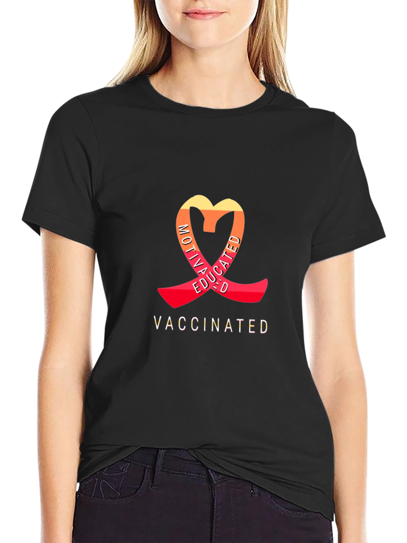 Motivated Educated Vaccinated Graphic T-Shirt