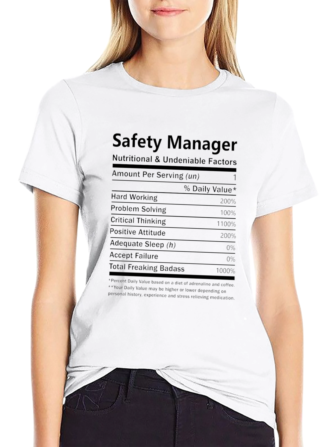 Safety Manager Nutrition Facts Graphic T-Shirt