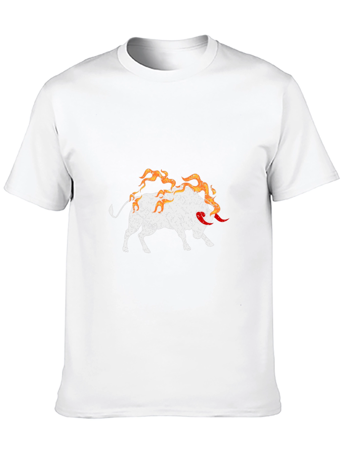 Fiery Bull Graphic Tee - Black Cotton Shirt