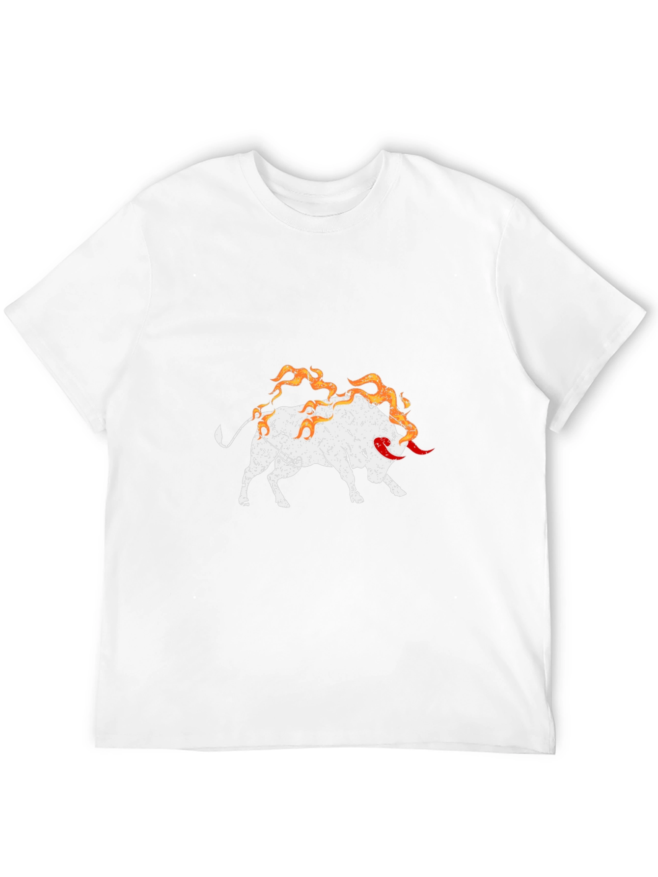 Fiery Bull Graphic Tee - Black Cotton Shirt