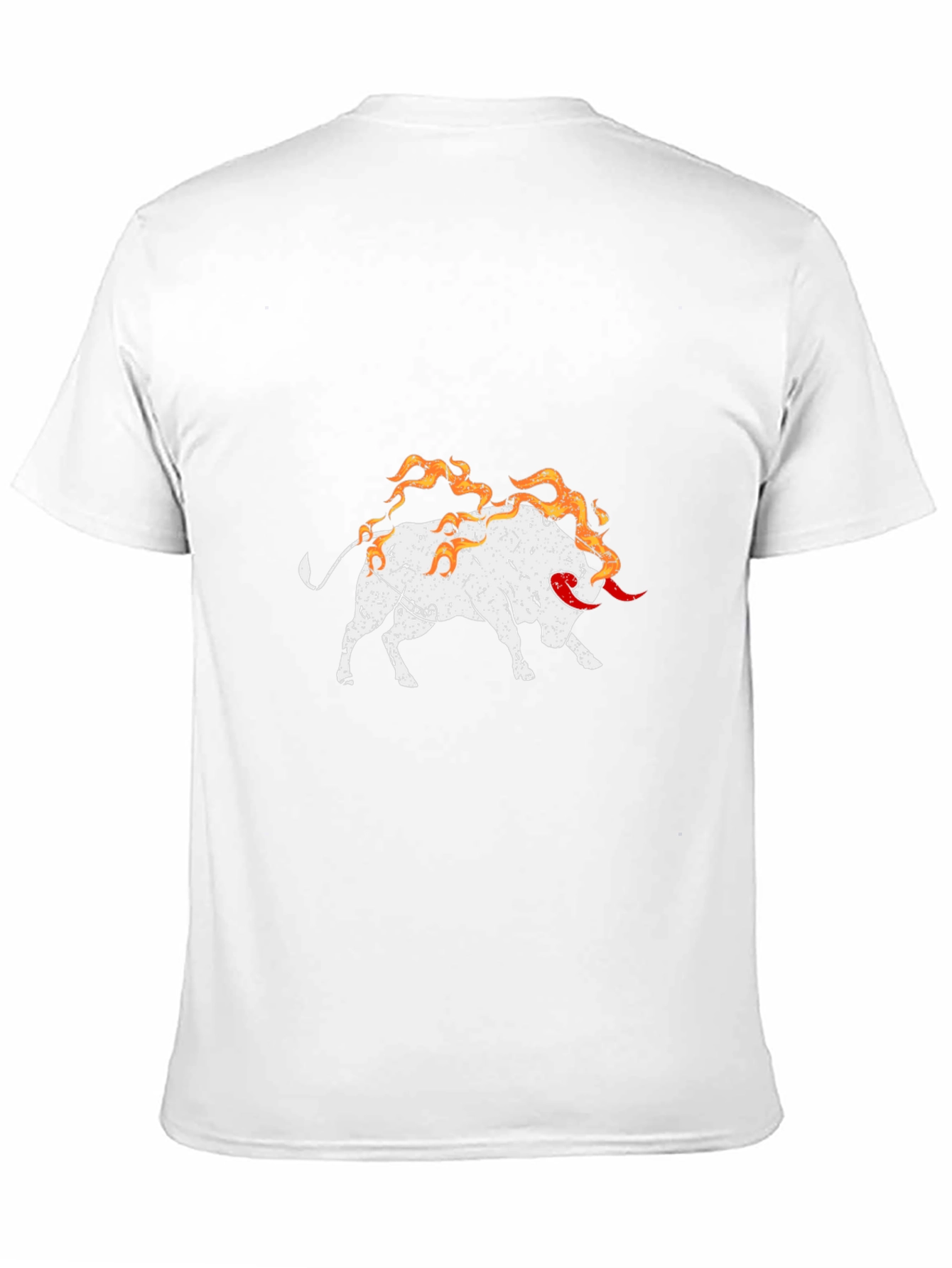 Fiery Bull Graphic Tee - Black Cotton Shirt