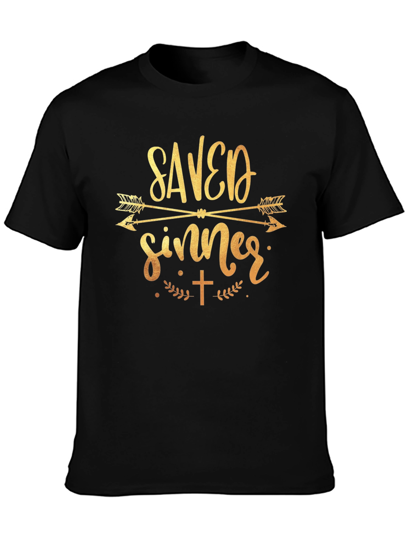 Saved Sinner Graphic Tee - Black Cotton T-Shirt