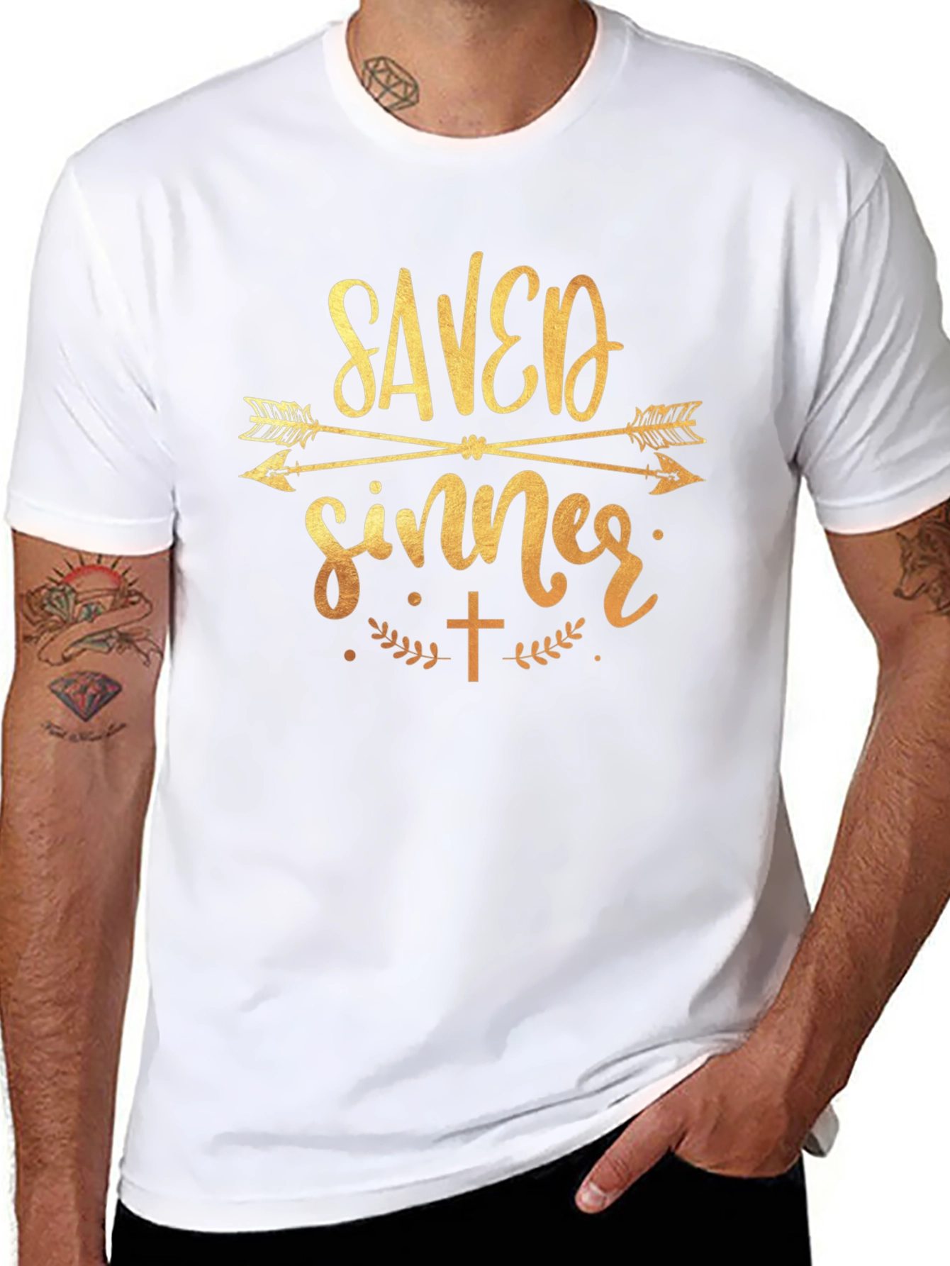 Saved Sinner Graphic Tee - Black Cotton T-Shirt