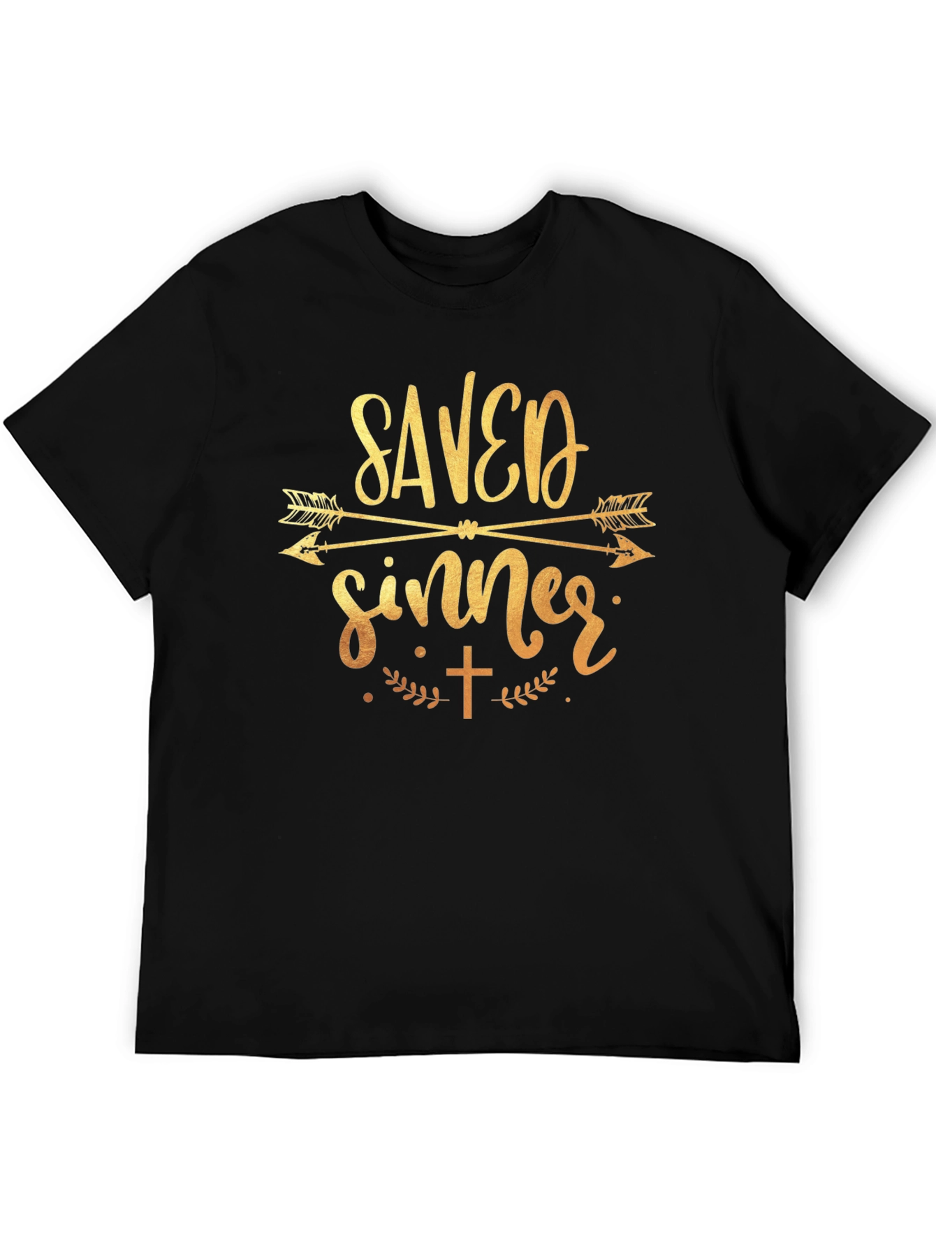 Saved Sinner Graphic Tee - Black Cotton T-Shirt