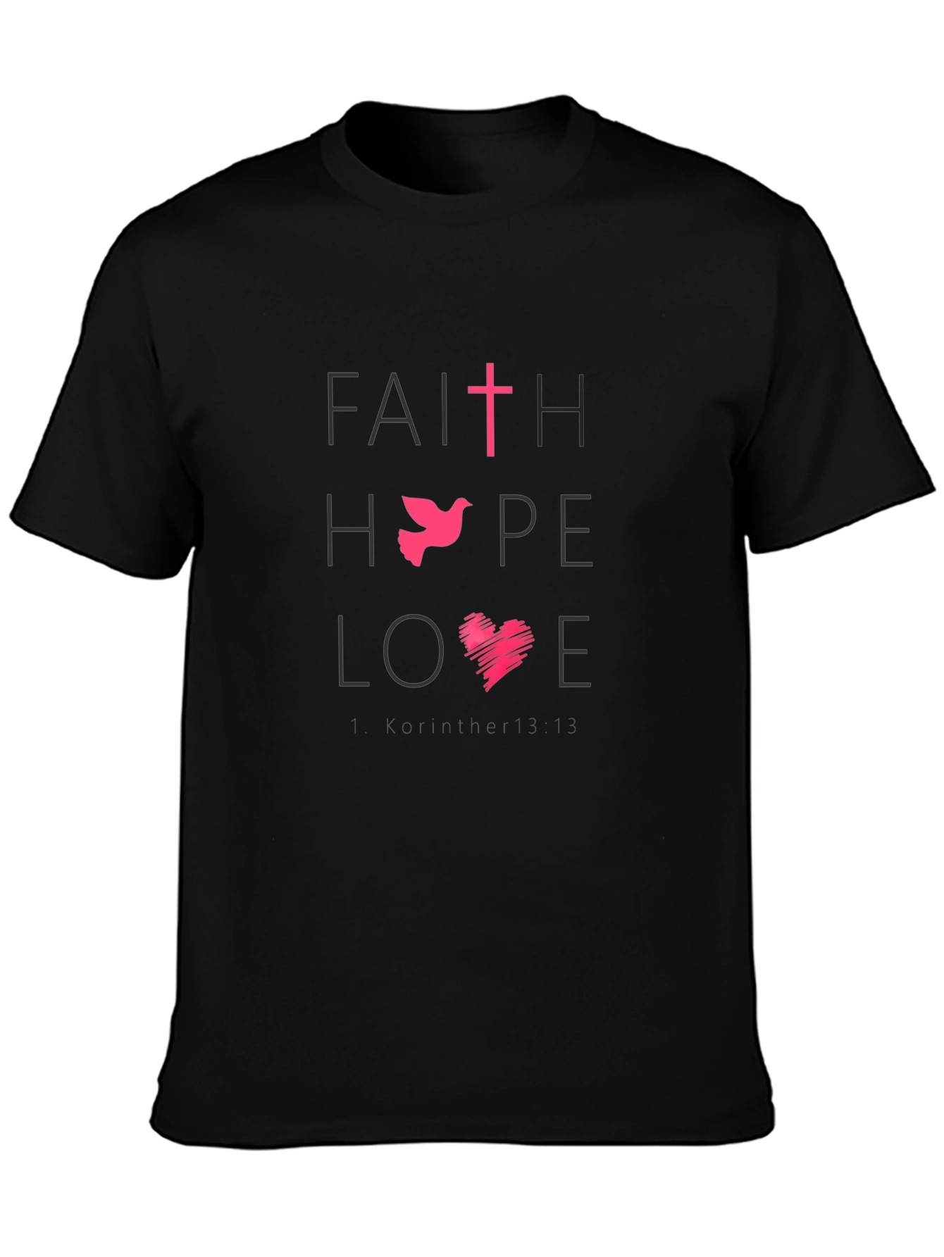 Faith Hope Love Graphic Tee - Black