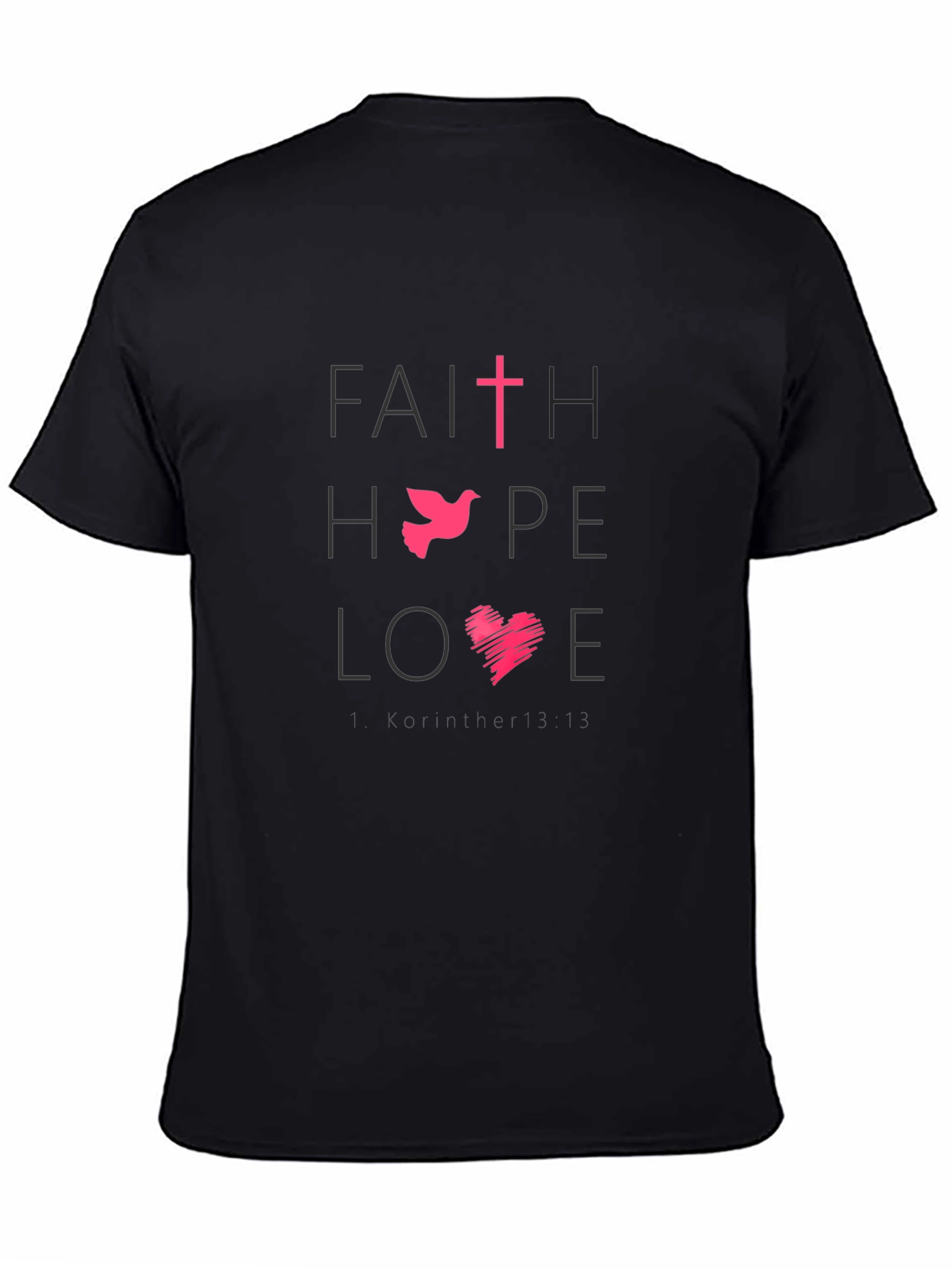 Faith Hope Love Graphic Tee - Black