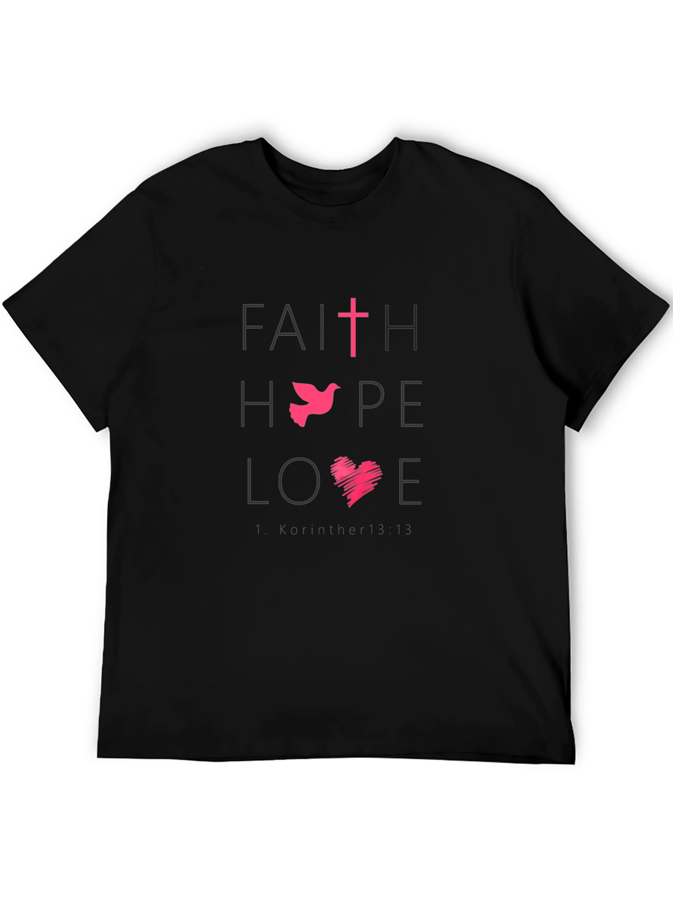 Faith Hope Love Graphic Tee - Black