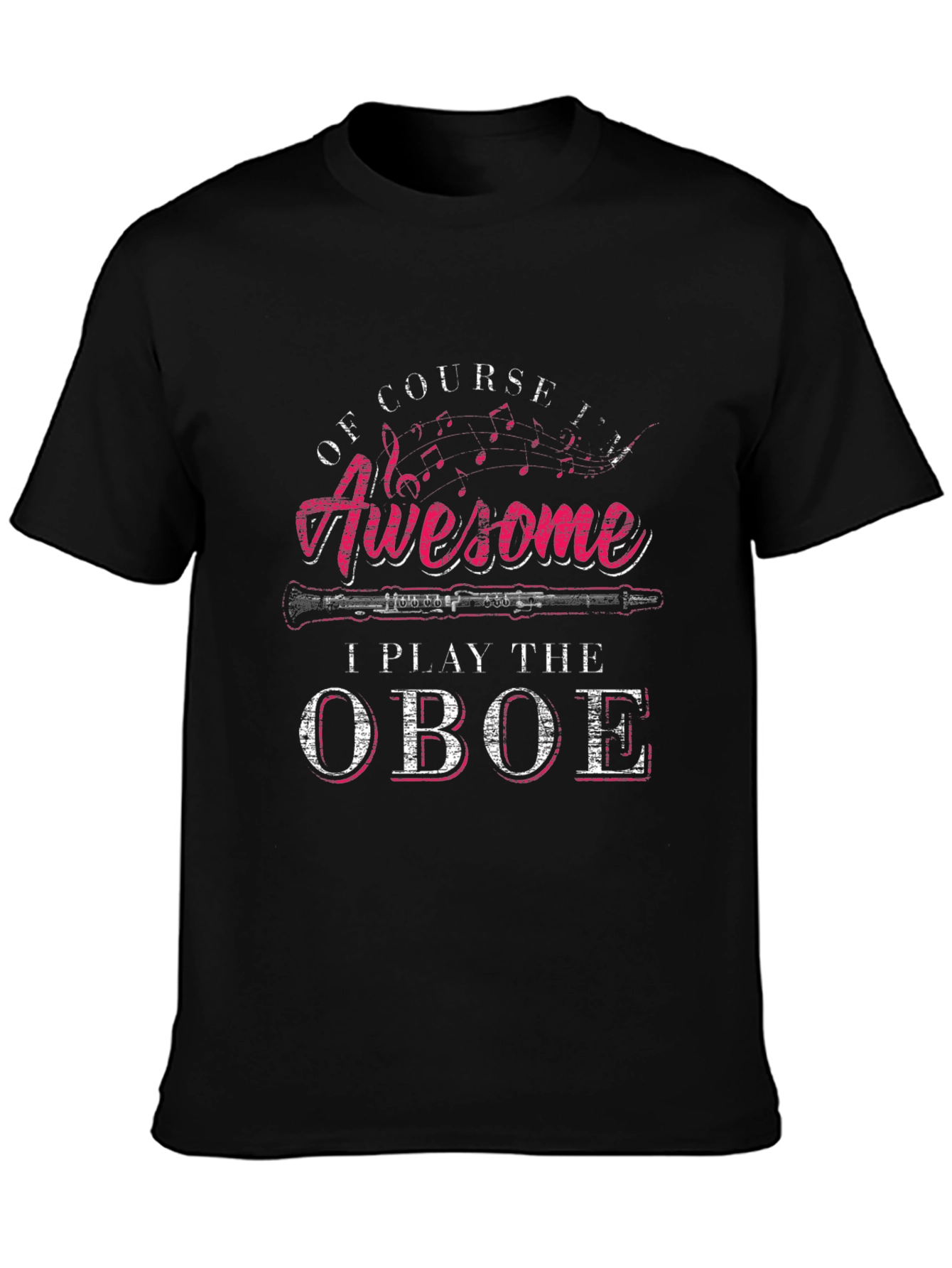 Awesome Oboe Player Black T-Shirt