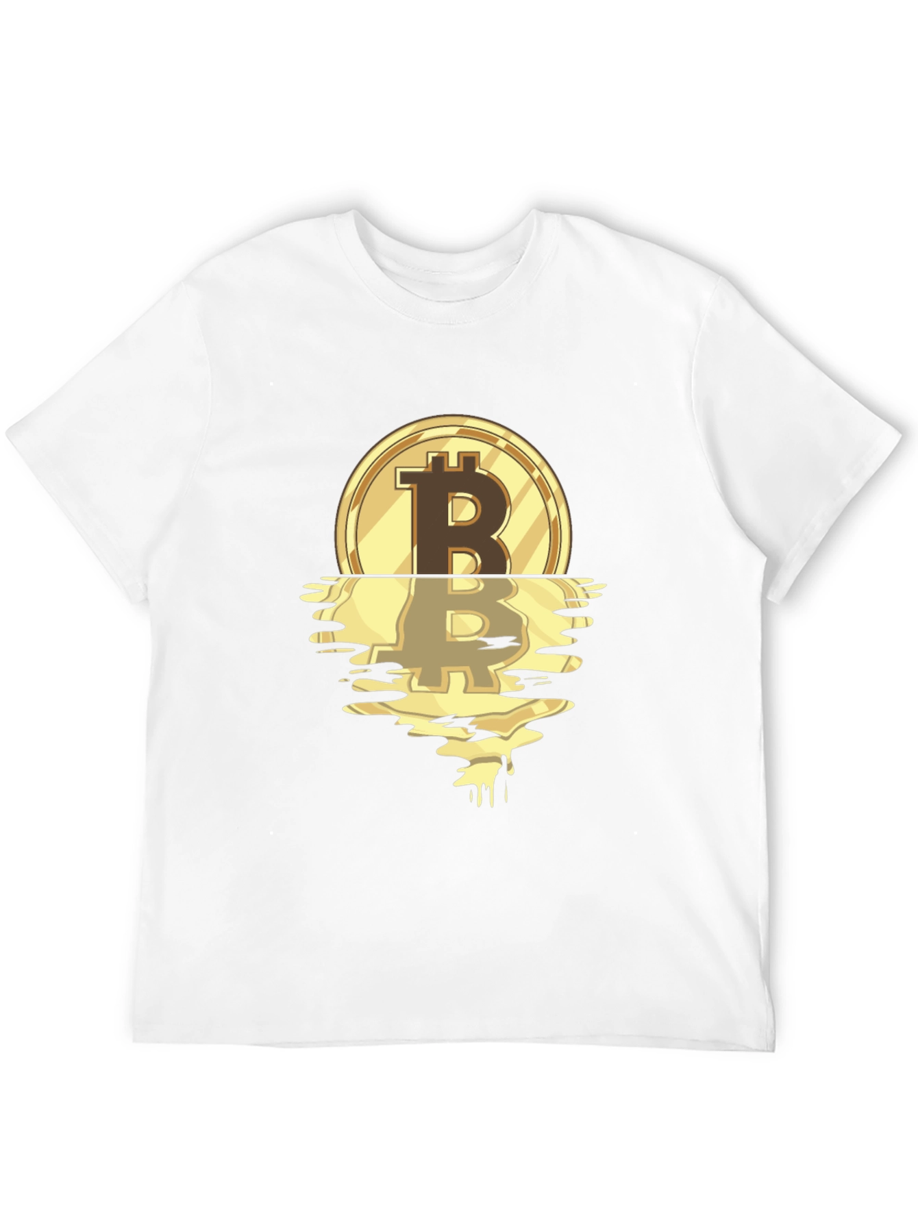 Bitcoin Melting Gold Coin Graphic T-Shirt