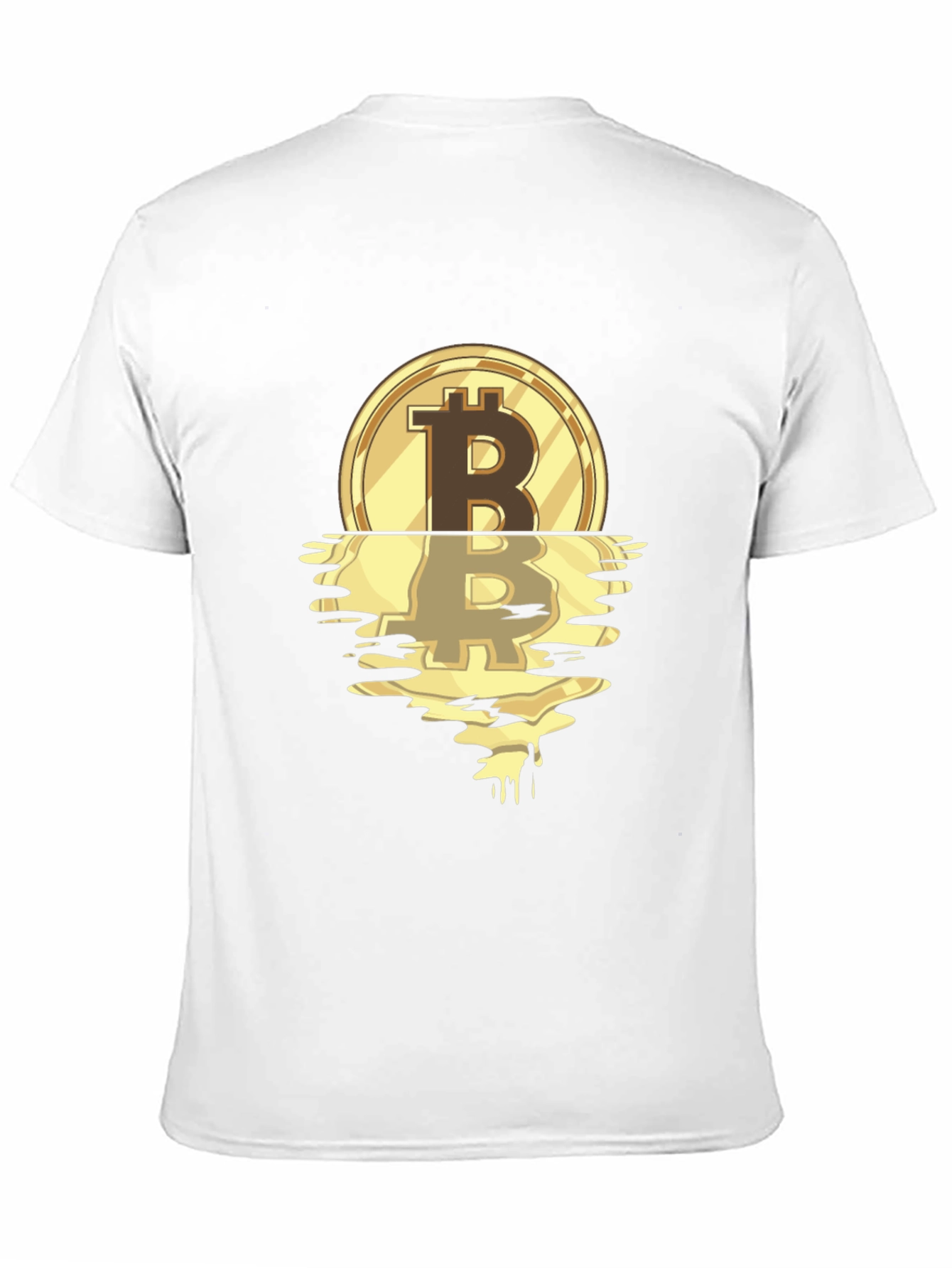 Bitcoin Melting Gold Coin Graphic T-Shirt