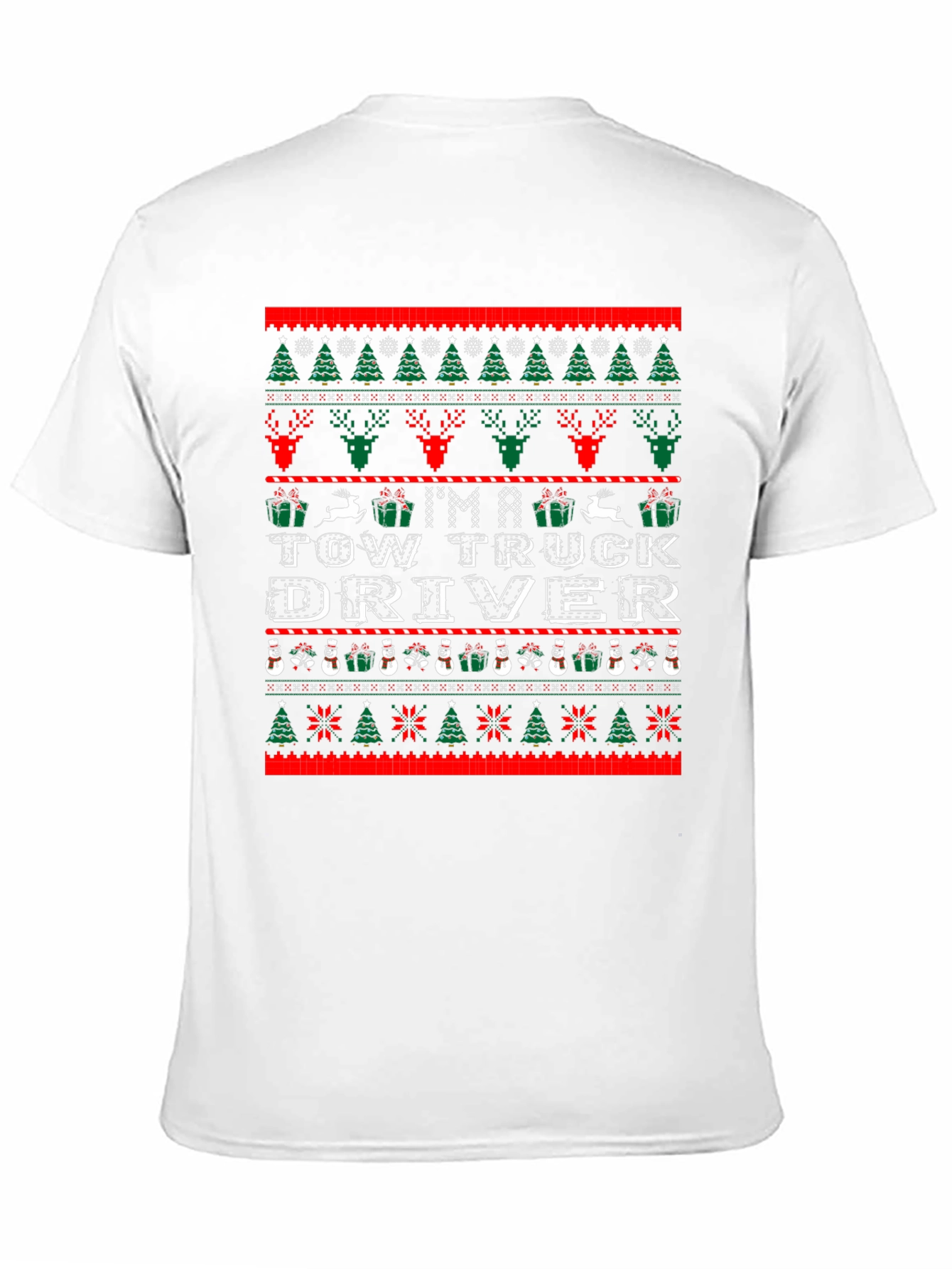 Tow Truck Driver Ugly Christmas Sweater T-Shirt
