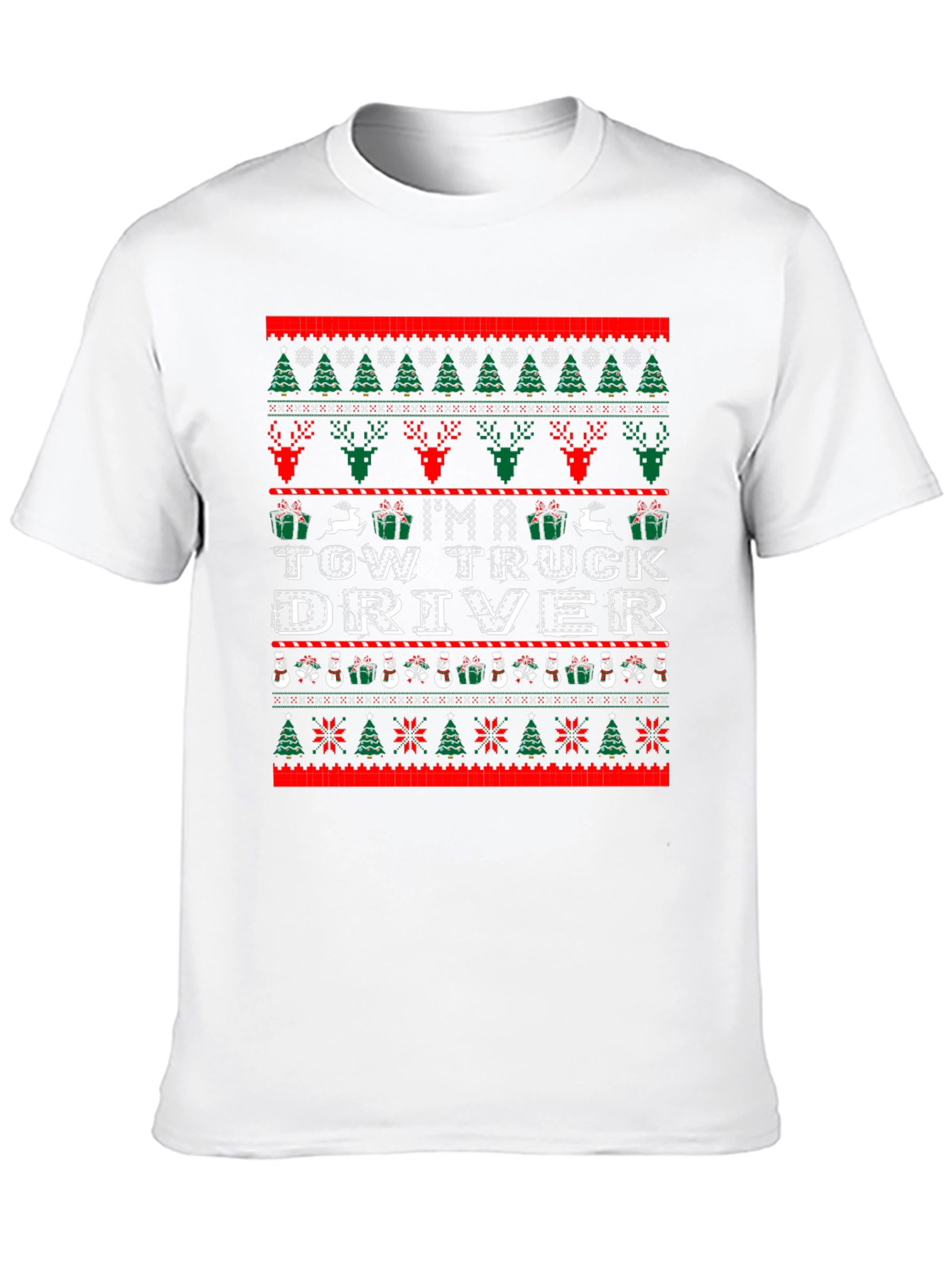 Tow Truck Driver Ugly Christmas Sweater T-Shirt