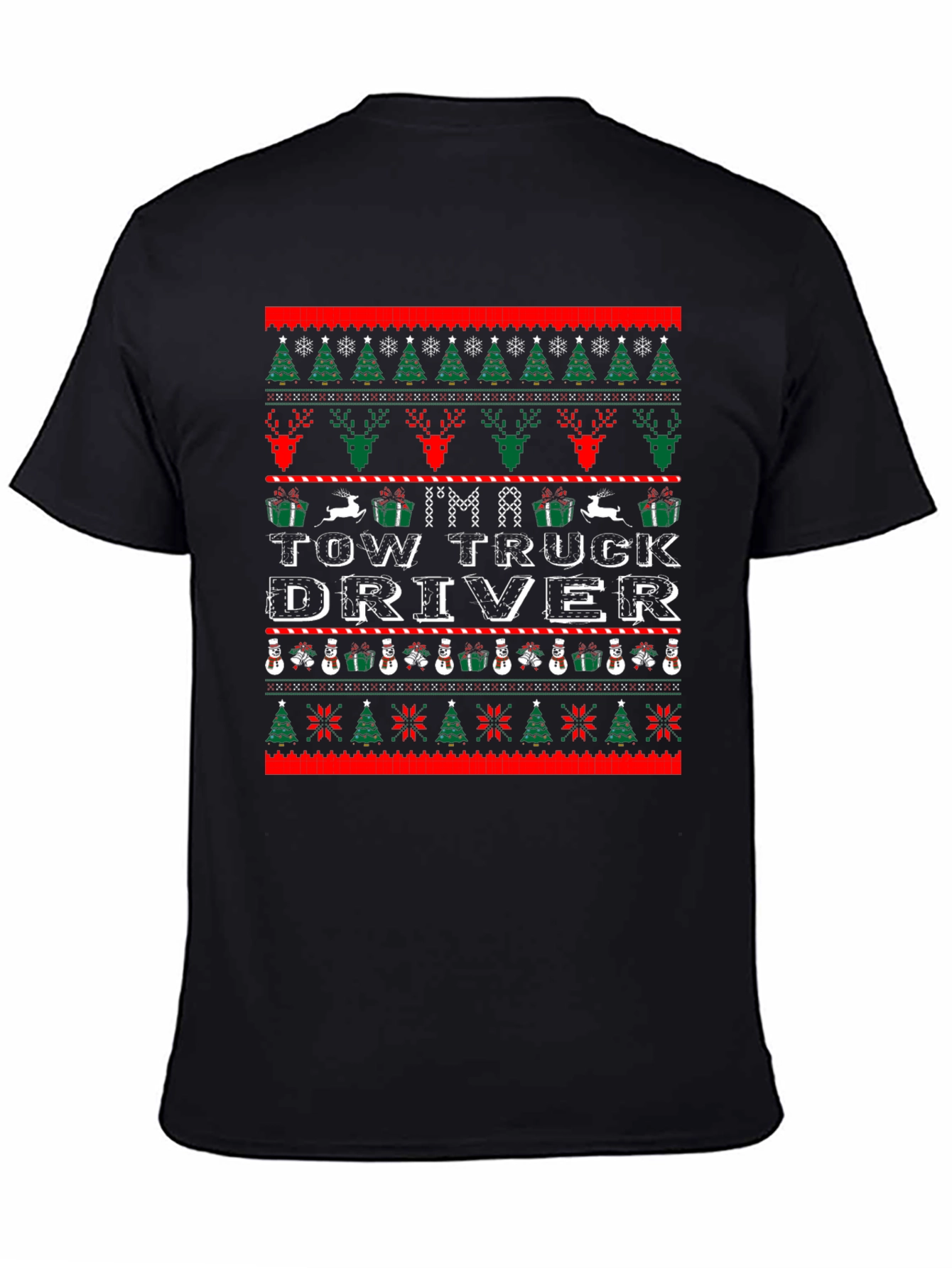 Tow Truck Driver Ugly Christmas Sweater T-Shirt