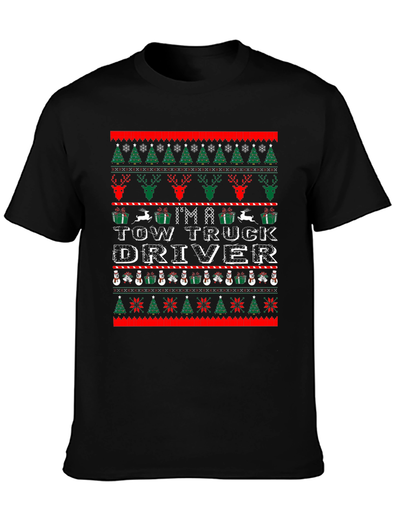 Tow Truck Driver Ugly Christmas Sweater T-Shirt