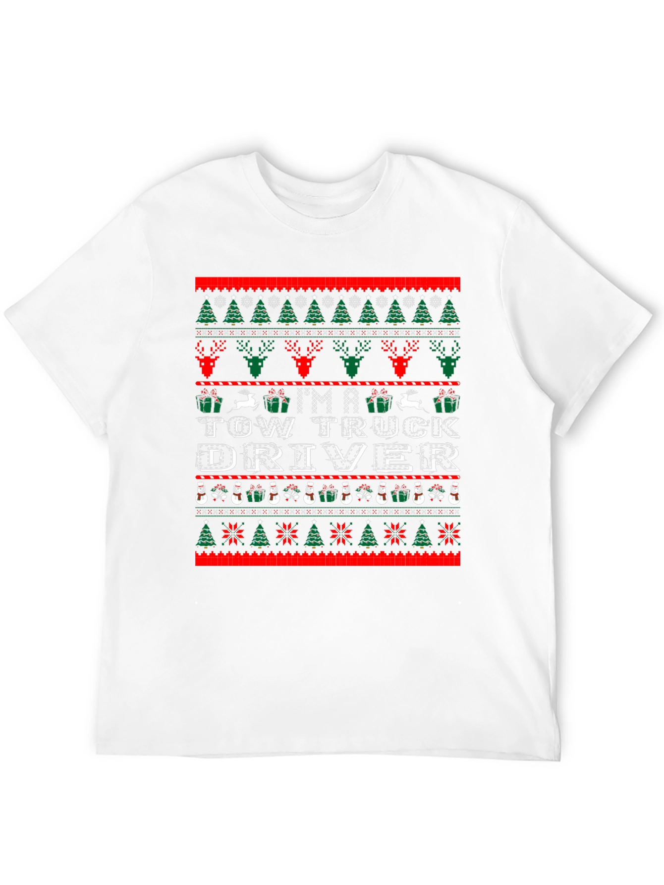 Tow Truck Driver Ugly Christmas Sweater T-Shirt