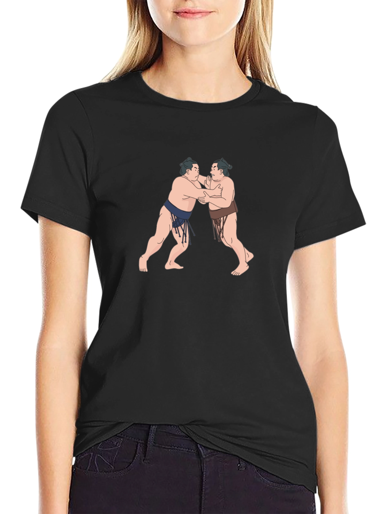 Sumo Wrestlers Graphic T-Shirt - Classic Black Tee