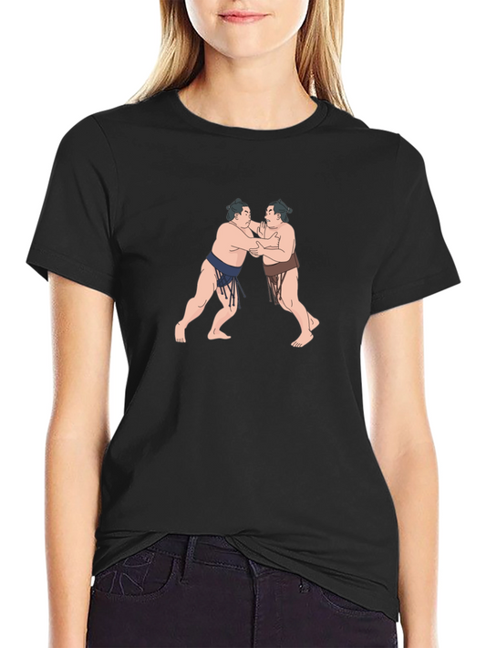Sumo Wrestlers Graphic T-Shirt - Classic Black Tee