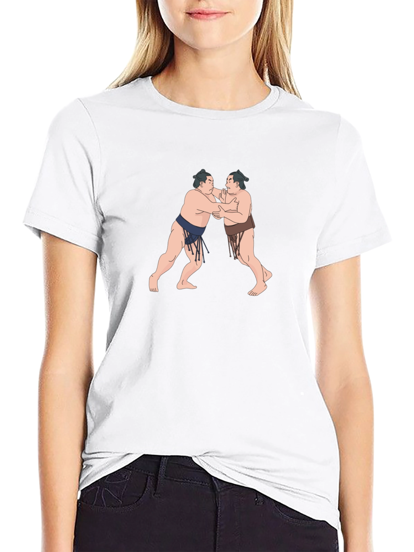 Sumo Wrestlers Graphic T-Shirt - Classic Black Tee