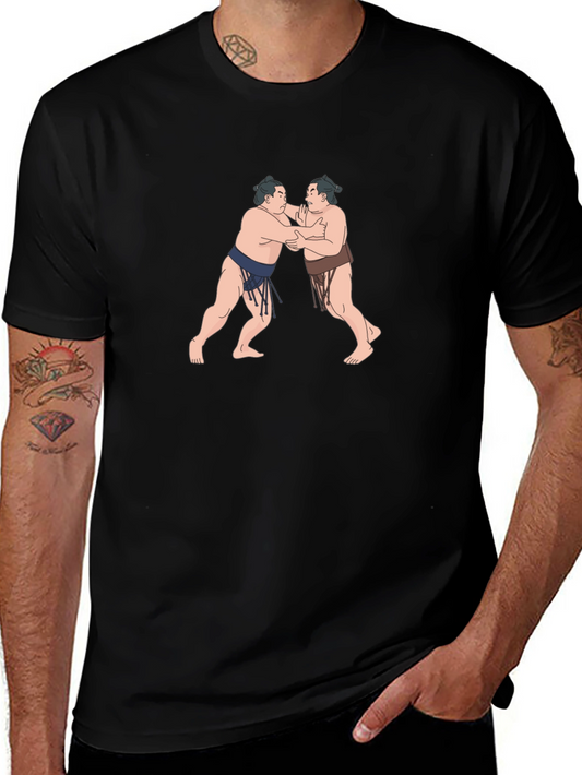 Sumo Wrestlers Graphic T-Shirt - Classic Black Tee