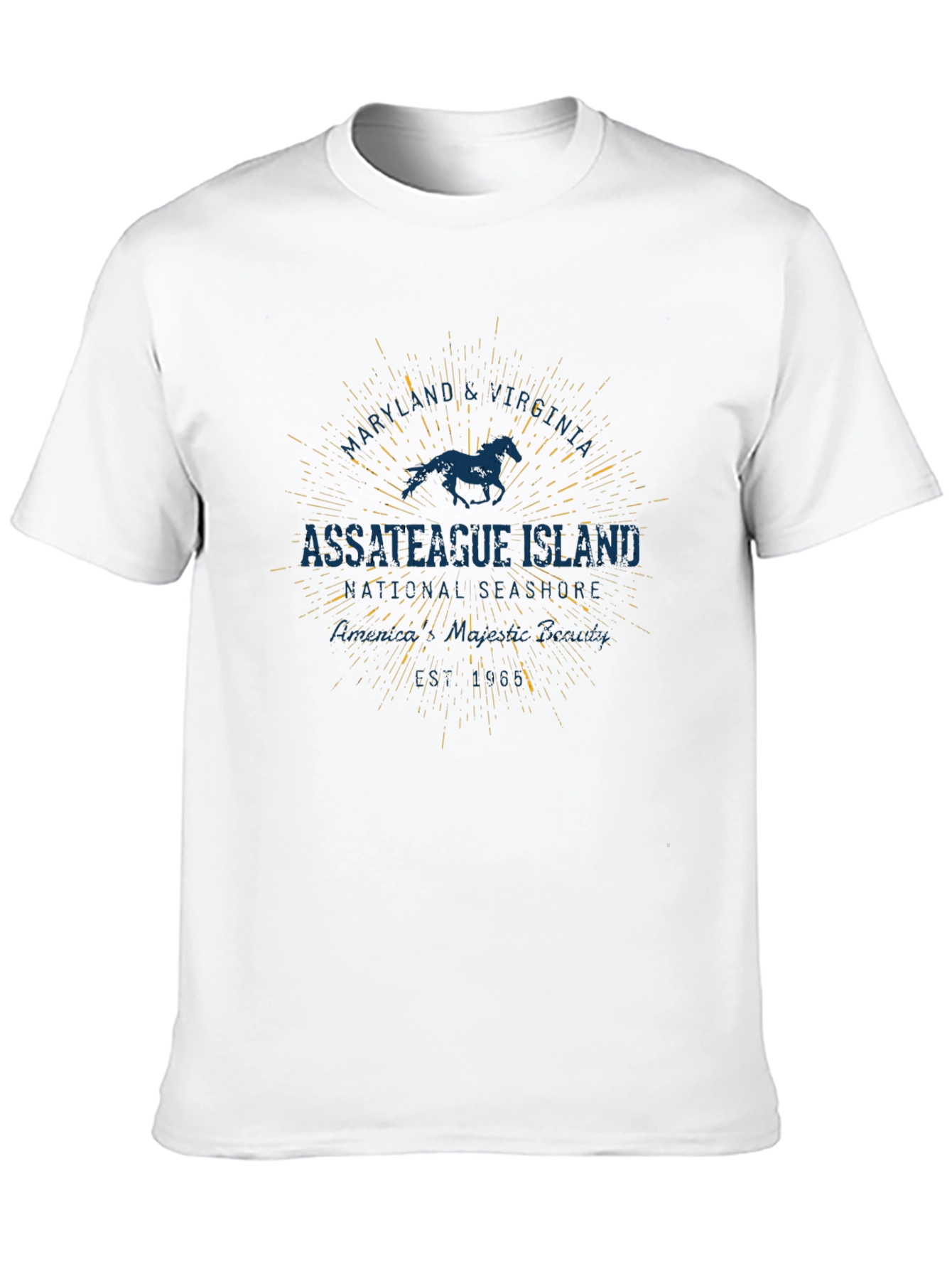 Assateague Island Horse Graphic Black T-Shirt