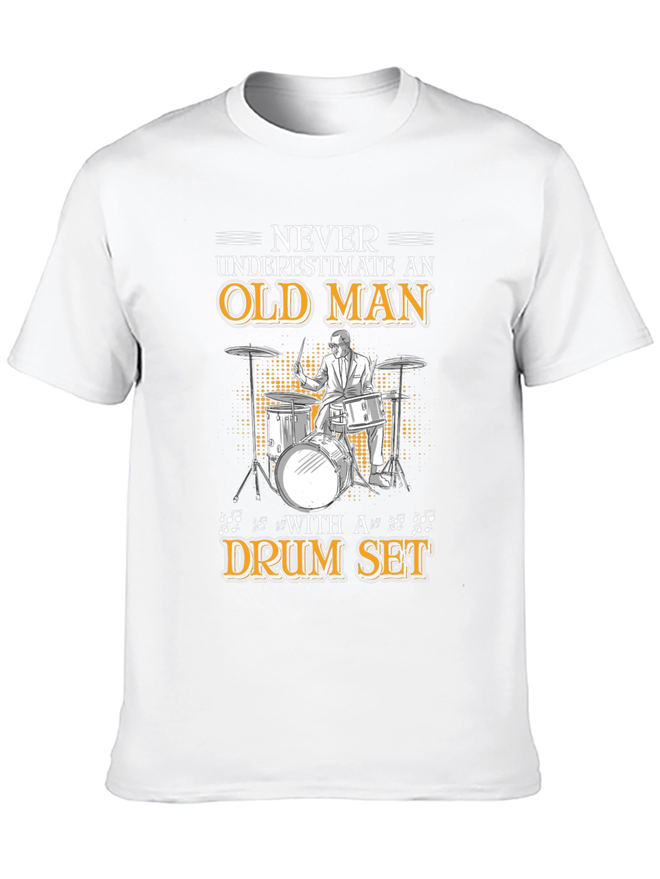 Old Man Drum Set T-Shirt - Musician Gift