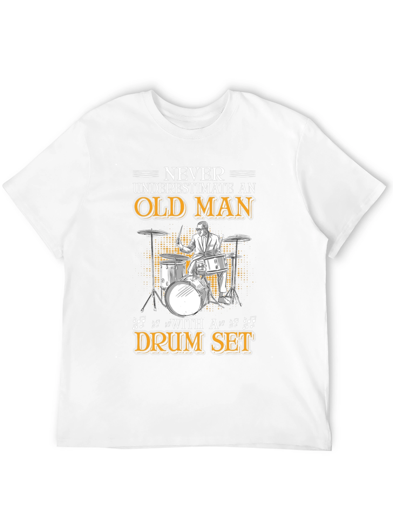 Old Man Drum Set T-Shirt - Musician Gift