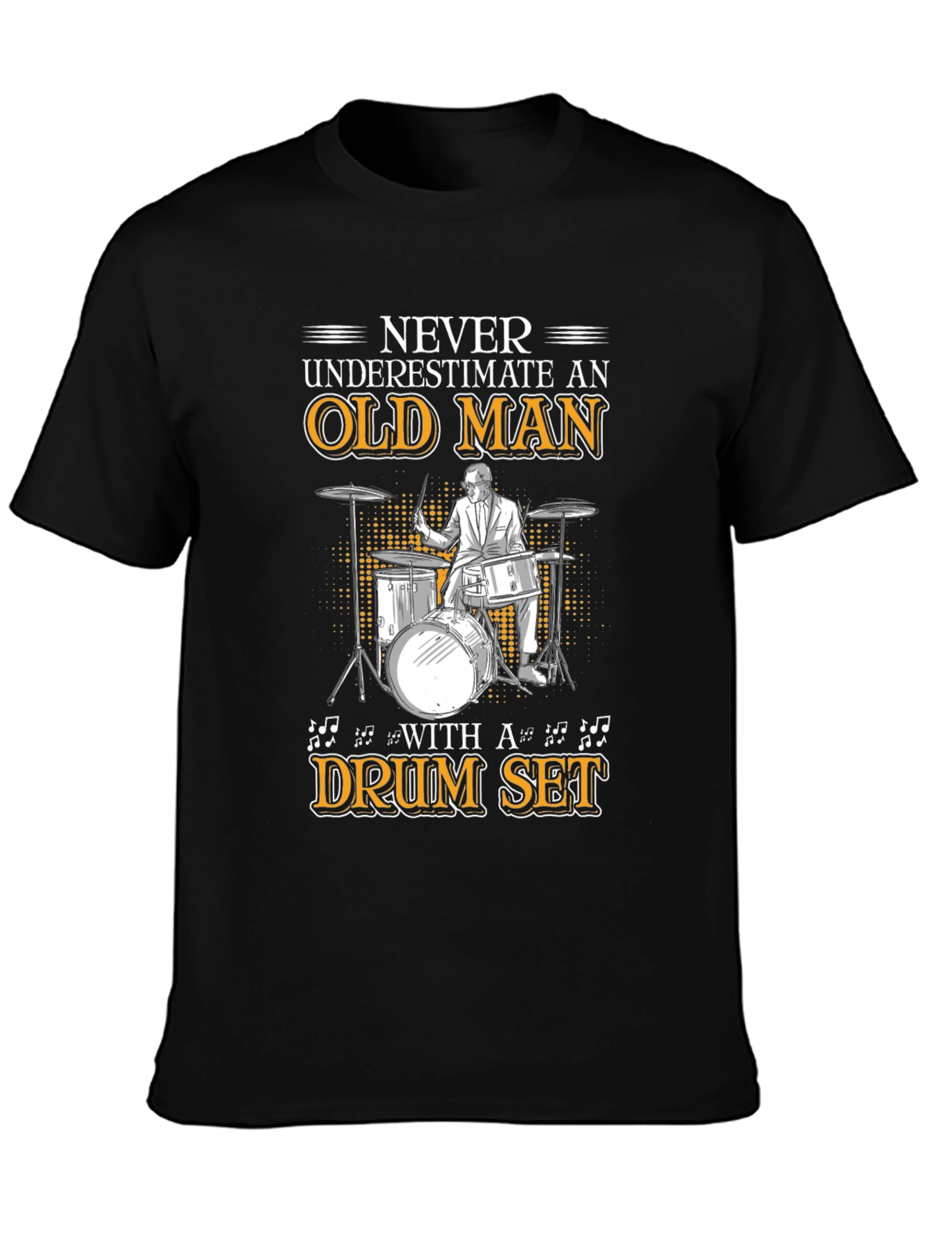 Old Man Drum Set T-Shirt - Musician Gift