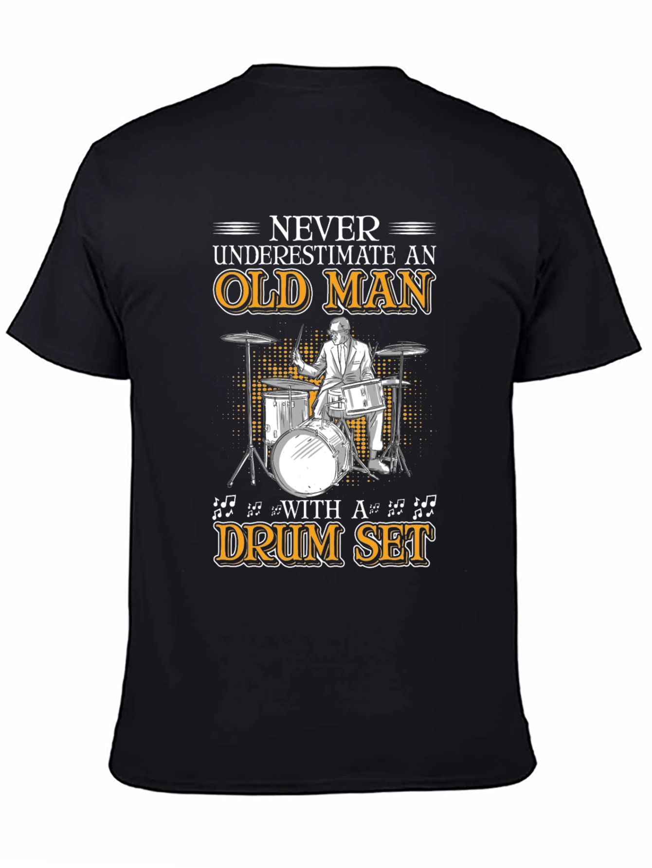 Old Man Drum Set T-Shirt - Musician Gift