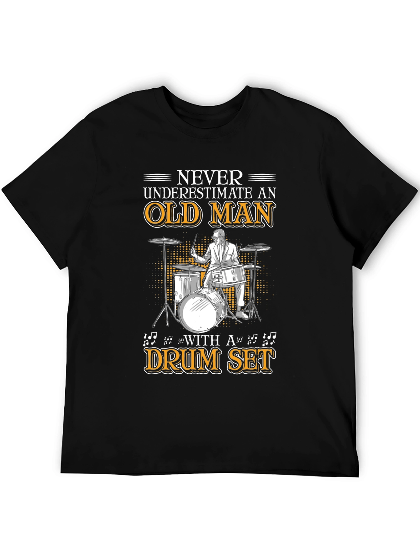 Old Man Drum Set T-Shirt - Musician Gift