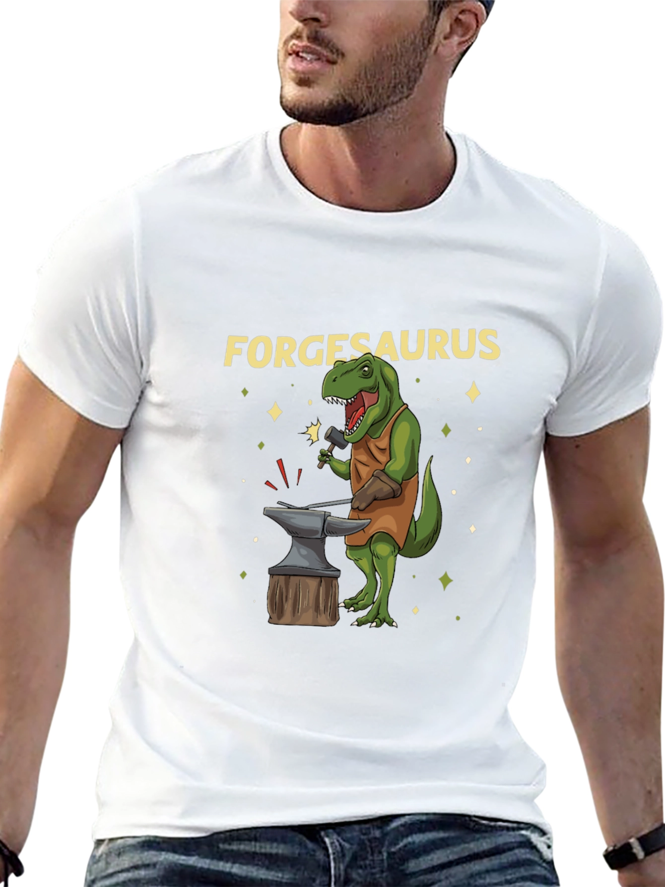 Forgesaurus T-Shirt - Blacksmith Dinosaur Tee