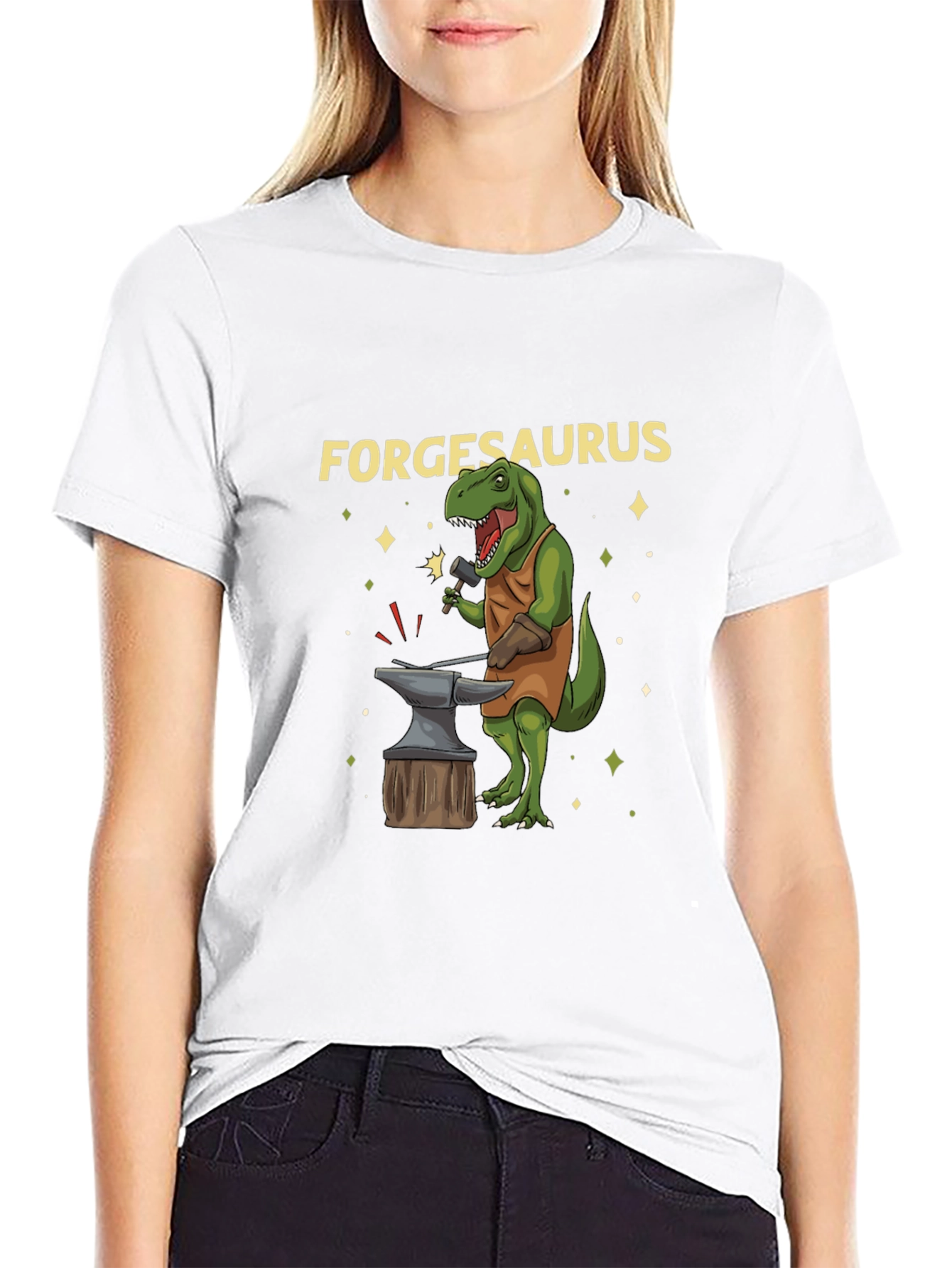 Forgesaurus T-Shirt - Blacksmith Dinosaur Tee