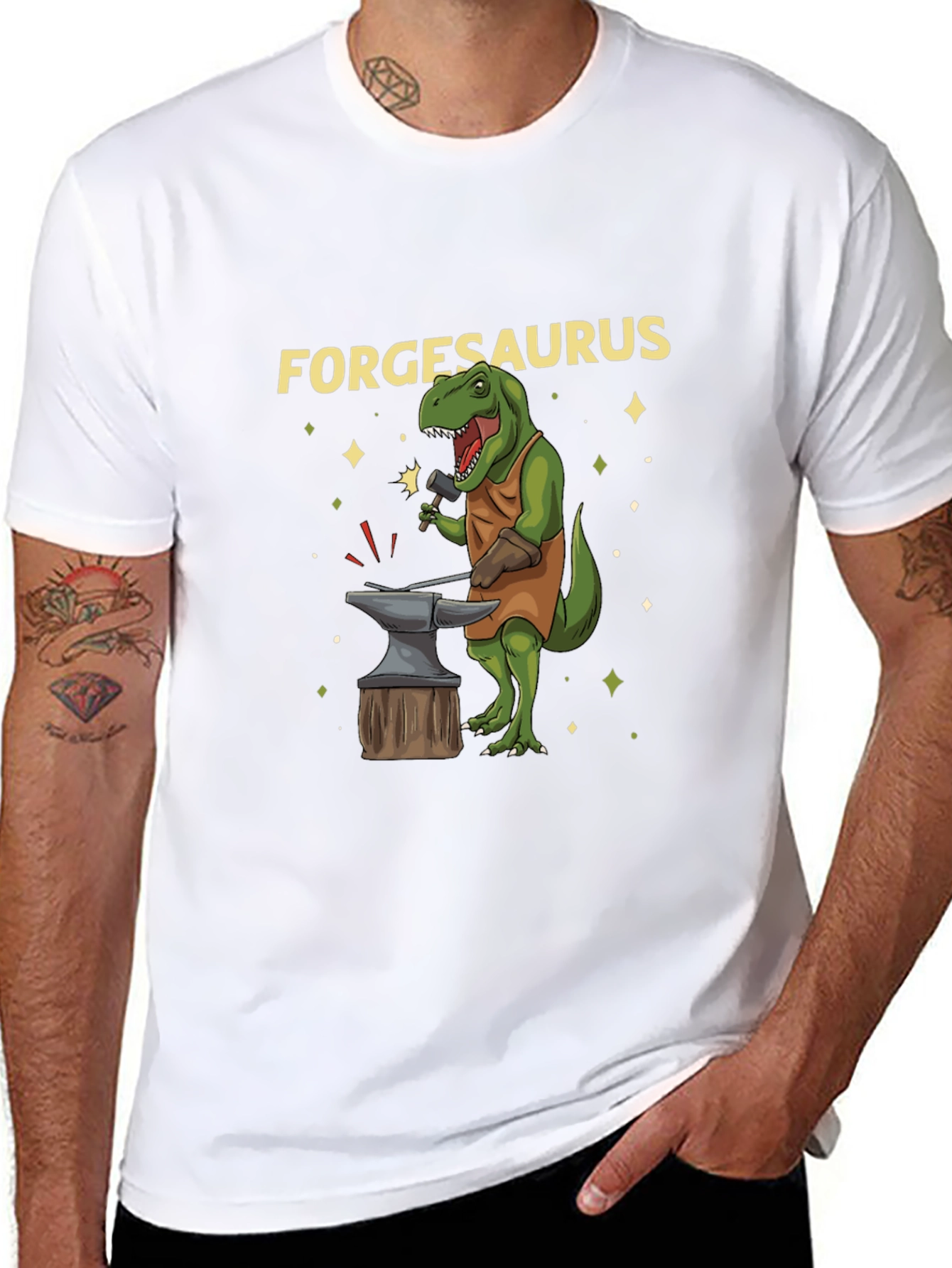Forgesaurus T-Shirt - Blacksmith Dinosaur Tee