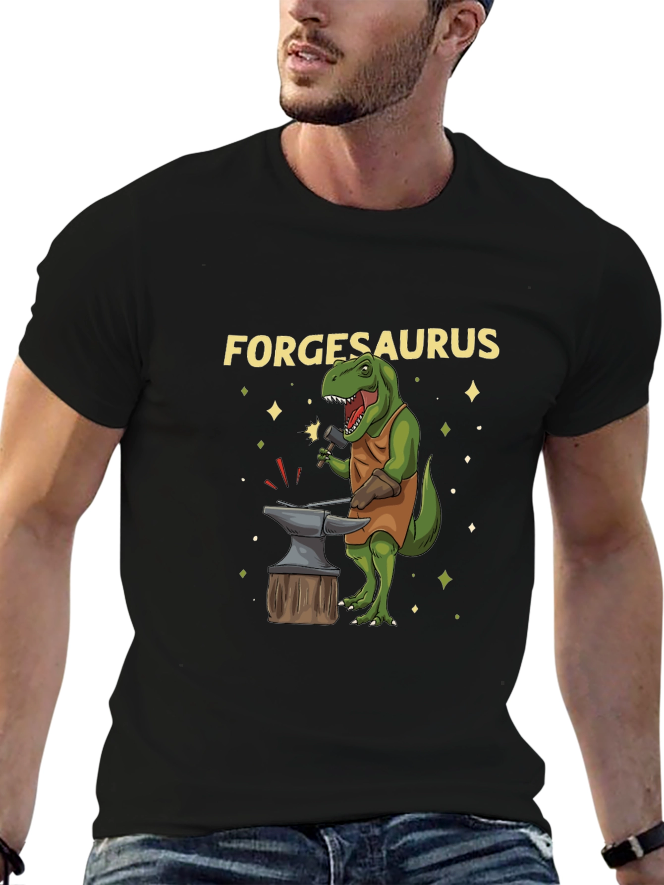 Forgesaurus T-Shirt - Blacksmith Dinosaur Tee