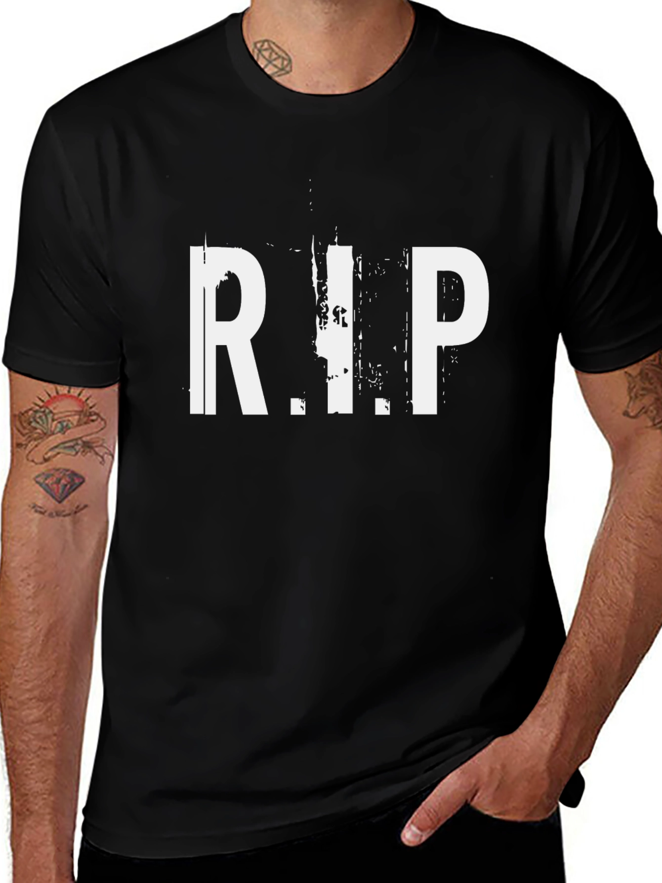 R.I.P. Graphic Print T-Shirt - Black