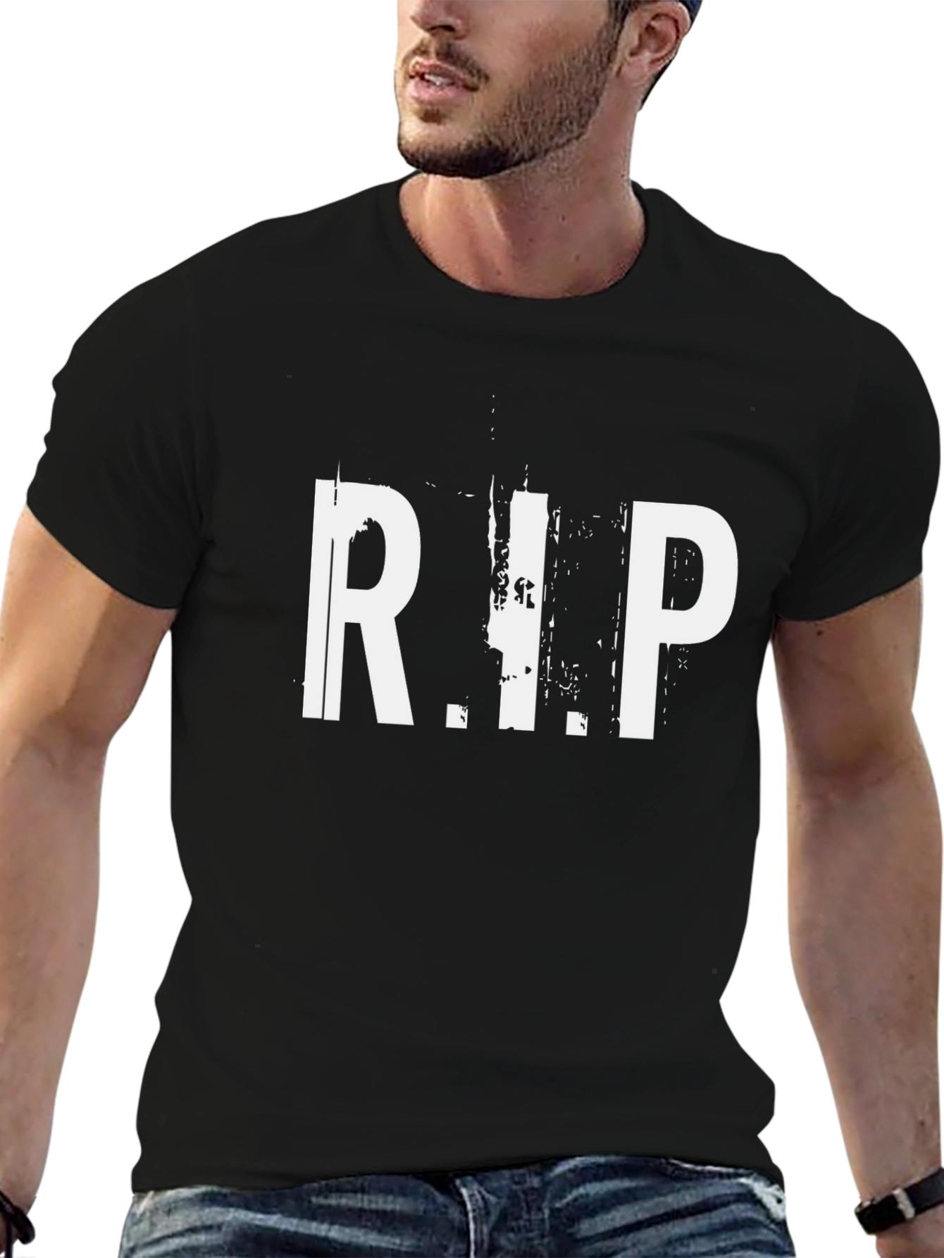 R.I.P. Graphic Print T-Shirt - Black