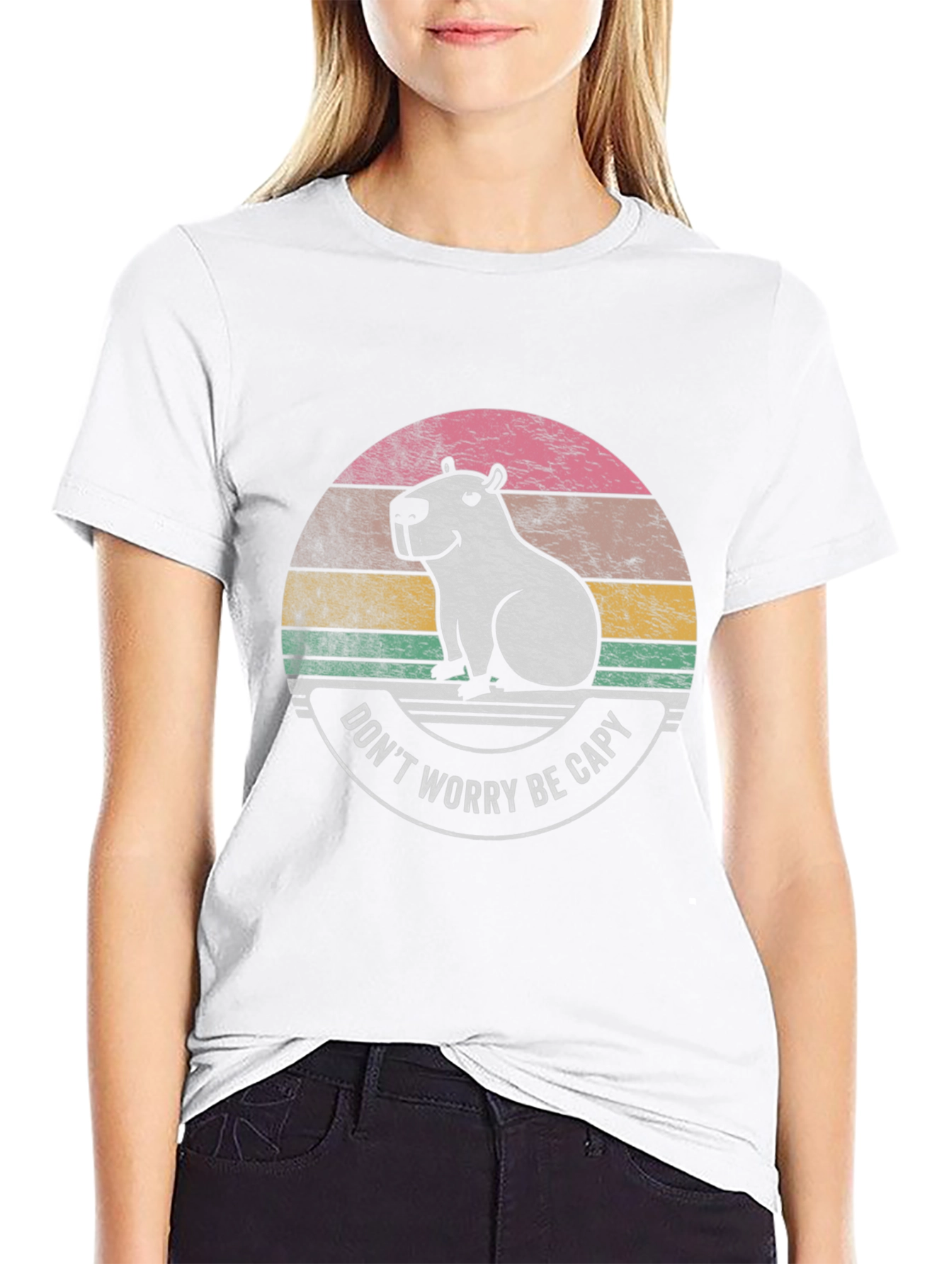 Dont Worry Be Capy Black T-Shirt